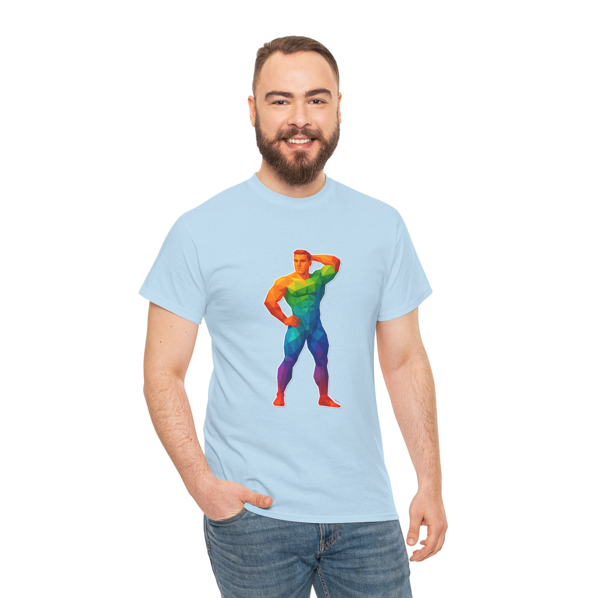 Geometric Pride Hunk - Unisex Heavy Cotton Shirt