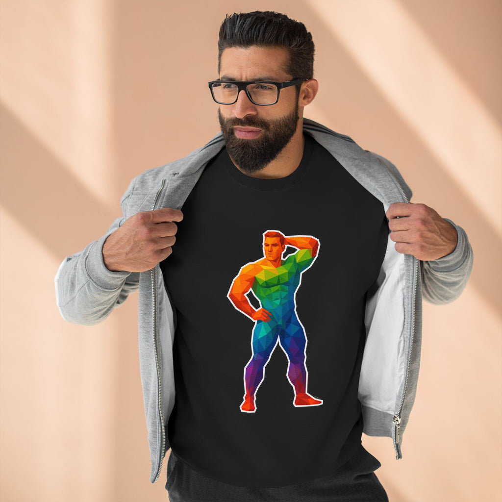 Geometric Pride Hunk - Unisex Crewneck Sweatshirt
