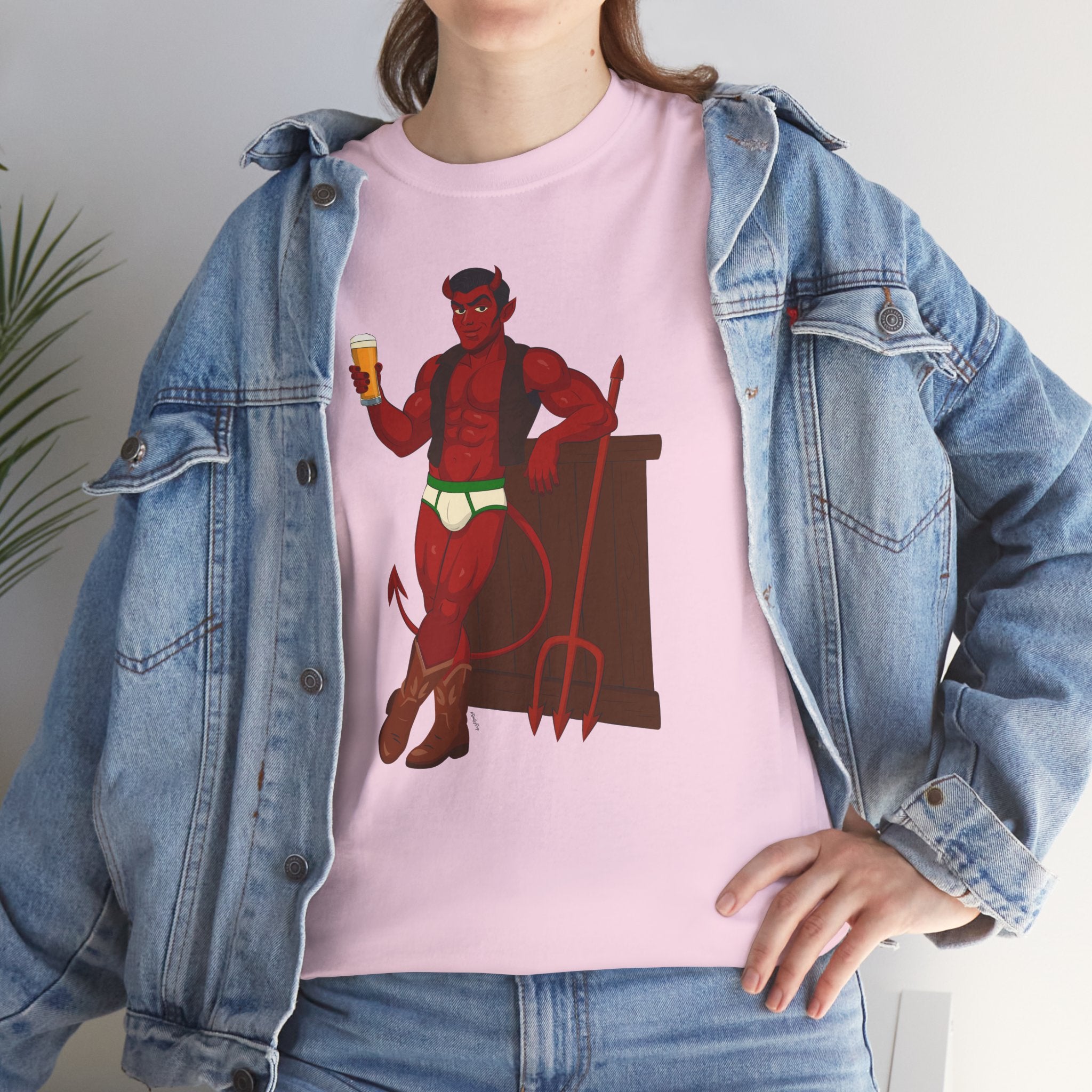 Saddle Up, Devil- Unisex Heavy Cotton Shirt