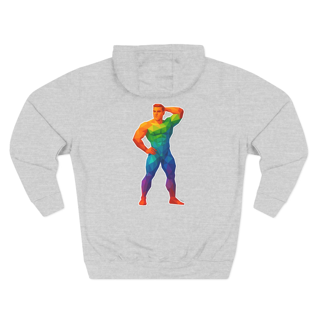 Geometric Pride Hunk - Three-Panel Fleece Hoodie