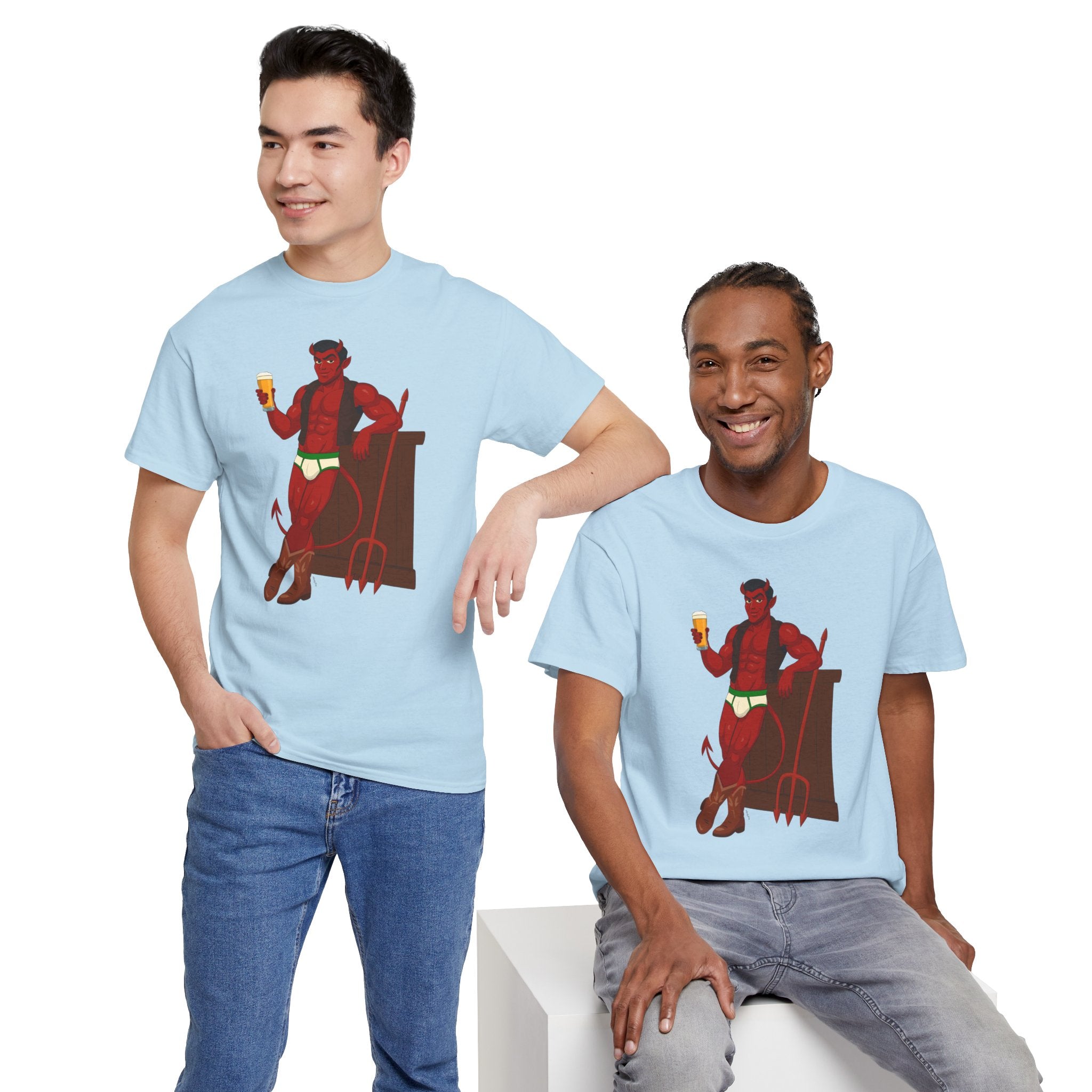 Saddle Up, Devil- Unisex Heavy Cotton Shirt