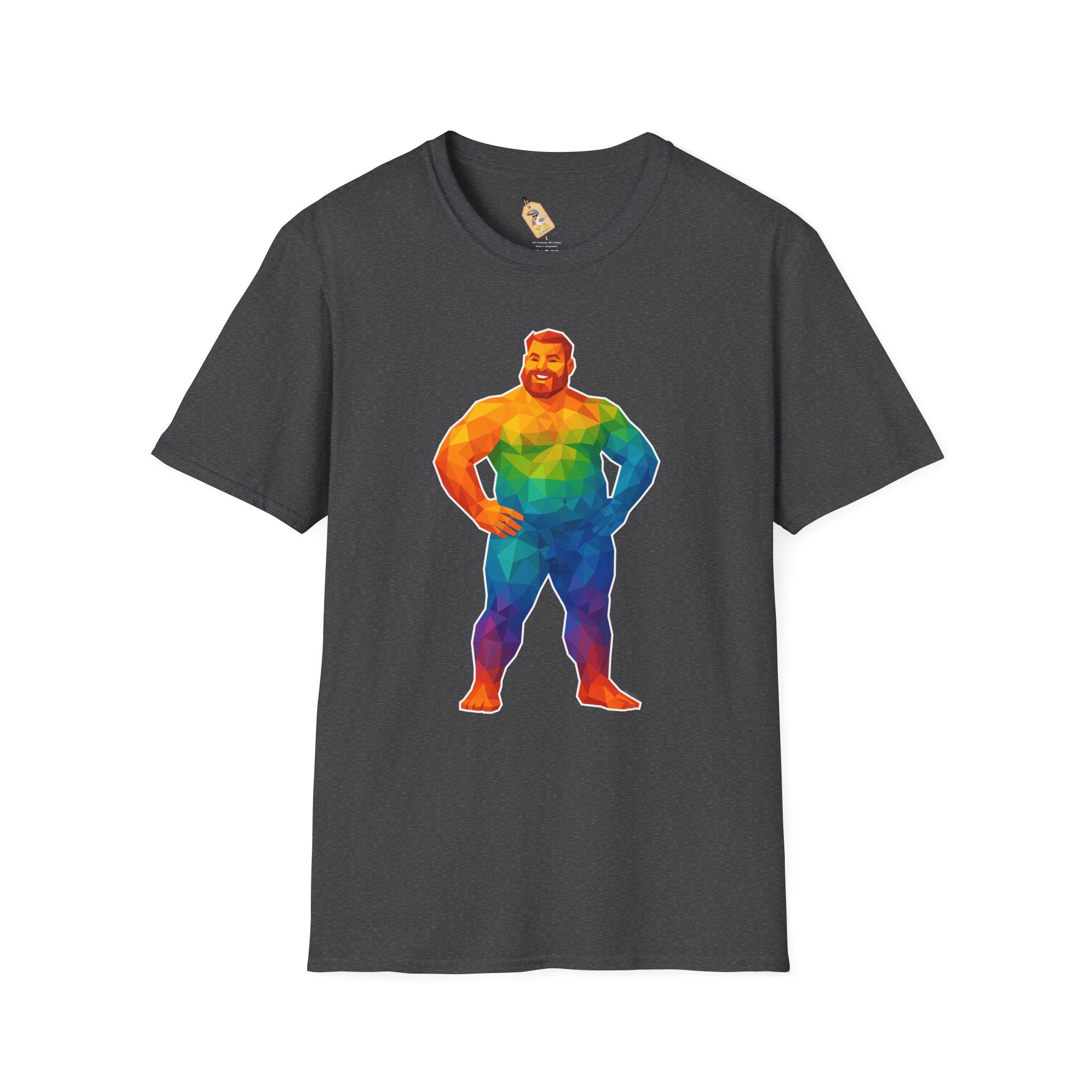 Geometric Pride Bear - Unisex Softstyle T-Shirt