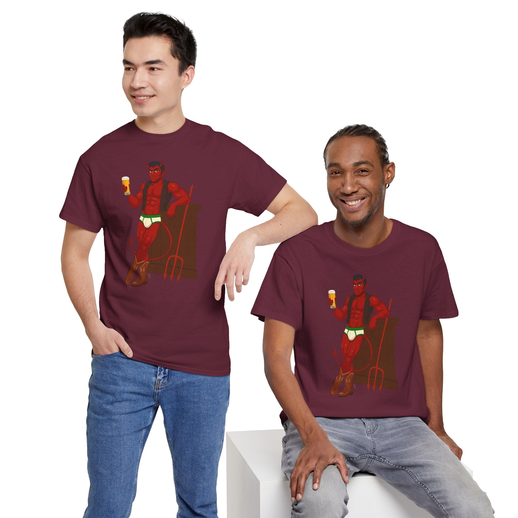 Saddle Up, Devil- Unisex Heavy Cotton Shirt
