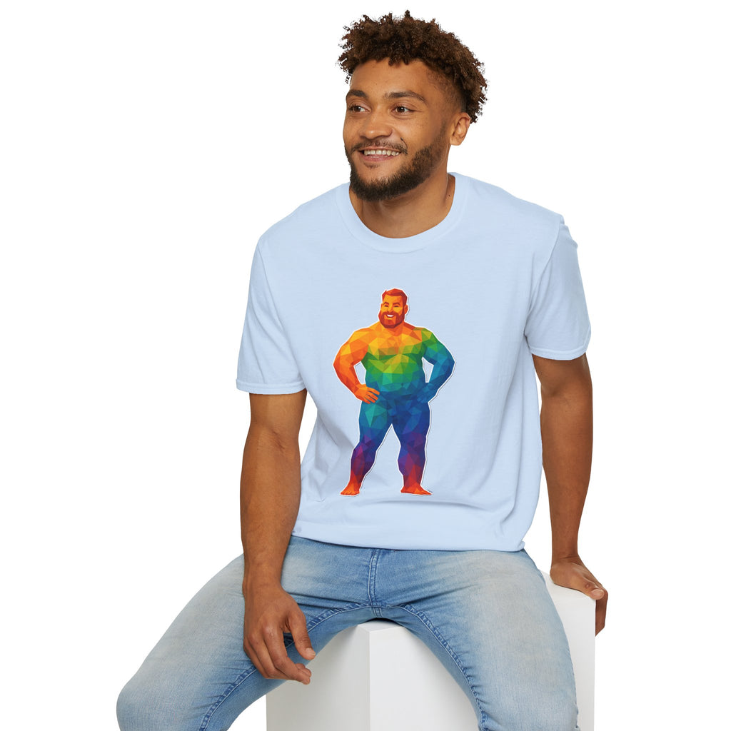 Geometric Pride Bear - Unisex Softstyle T-Shirt