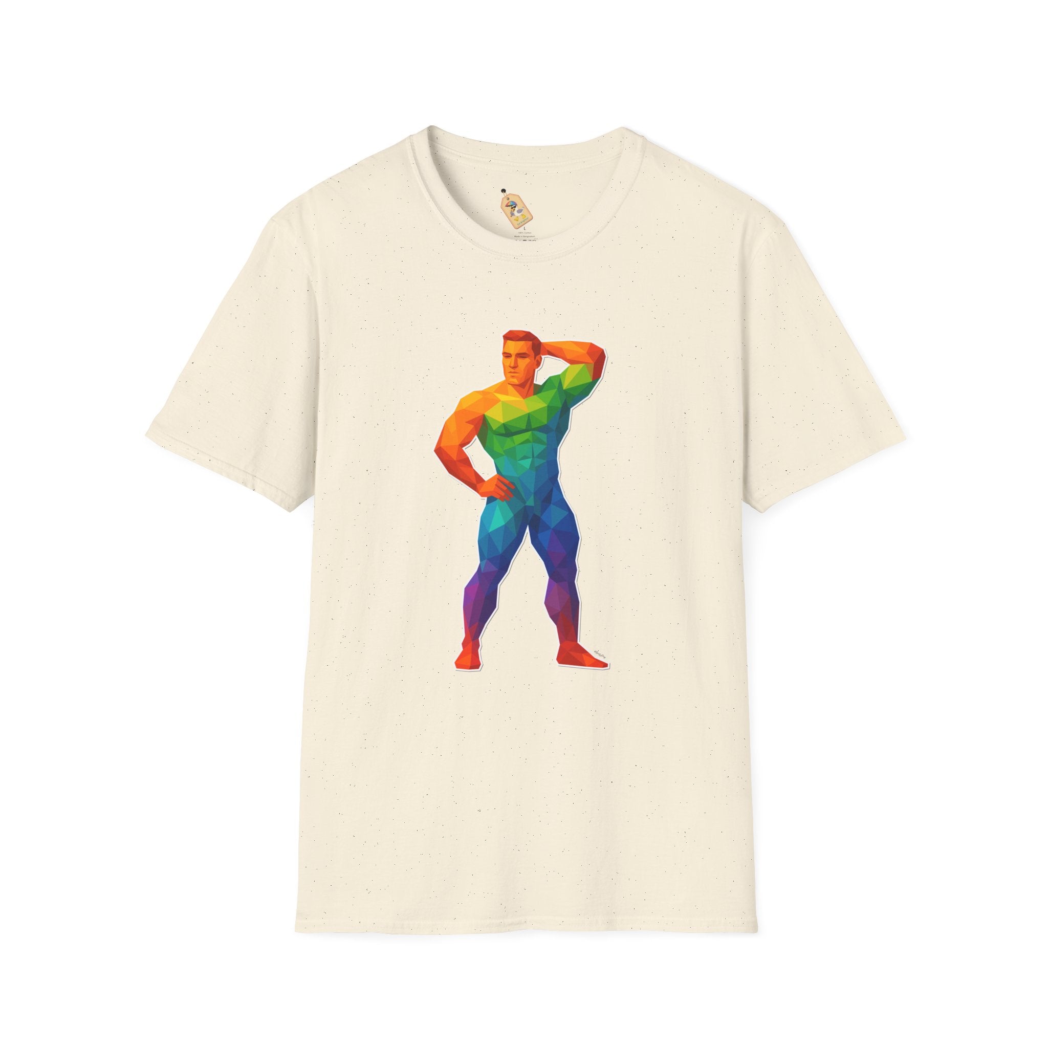 Geometric Pride Hunk - Unisex Softstyle T-Shirt