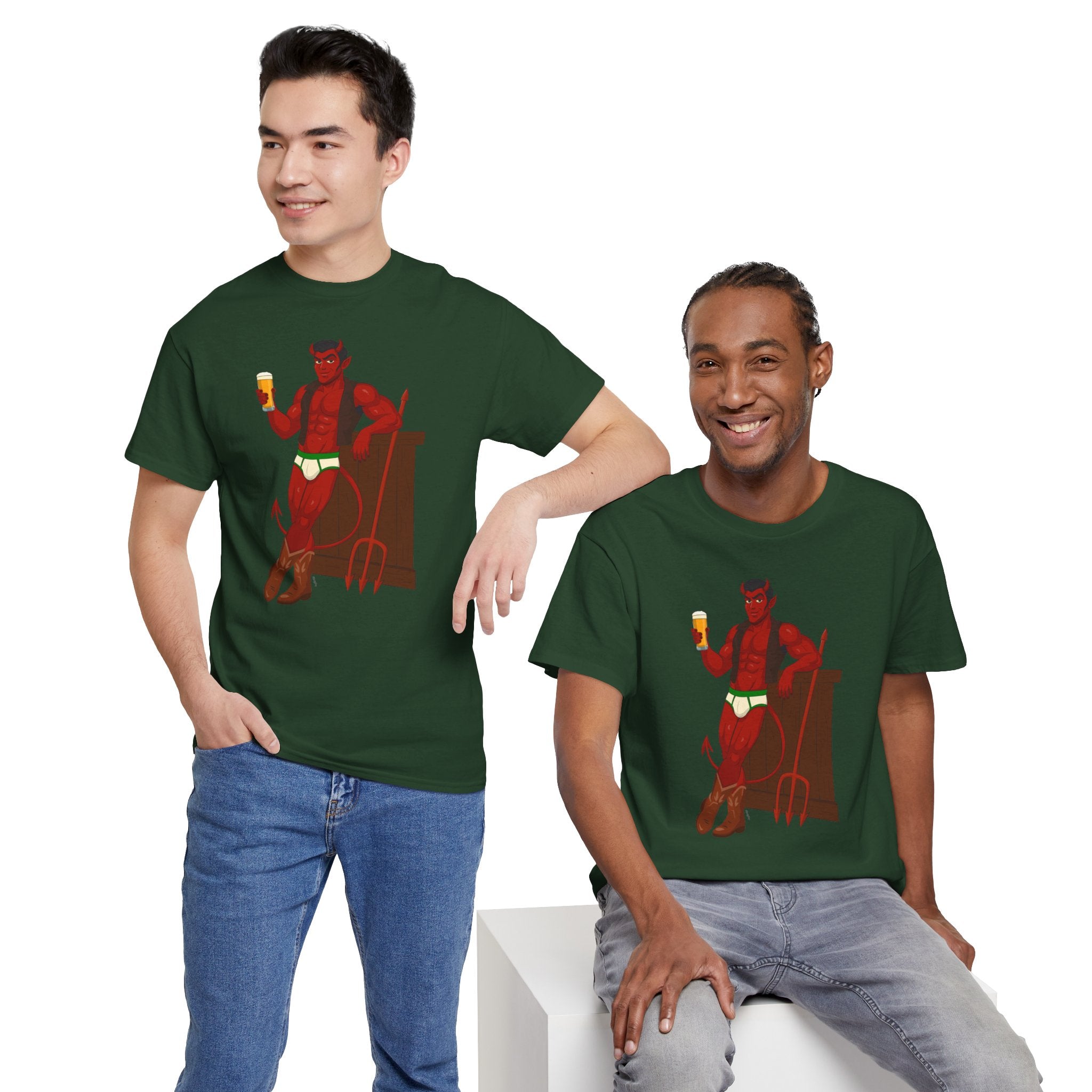 Saddle Up, Devil- Unisex Heavy Cotton Shirt
