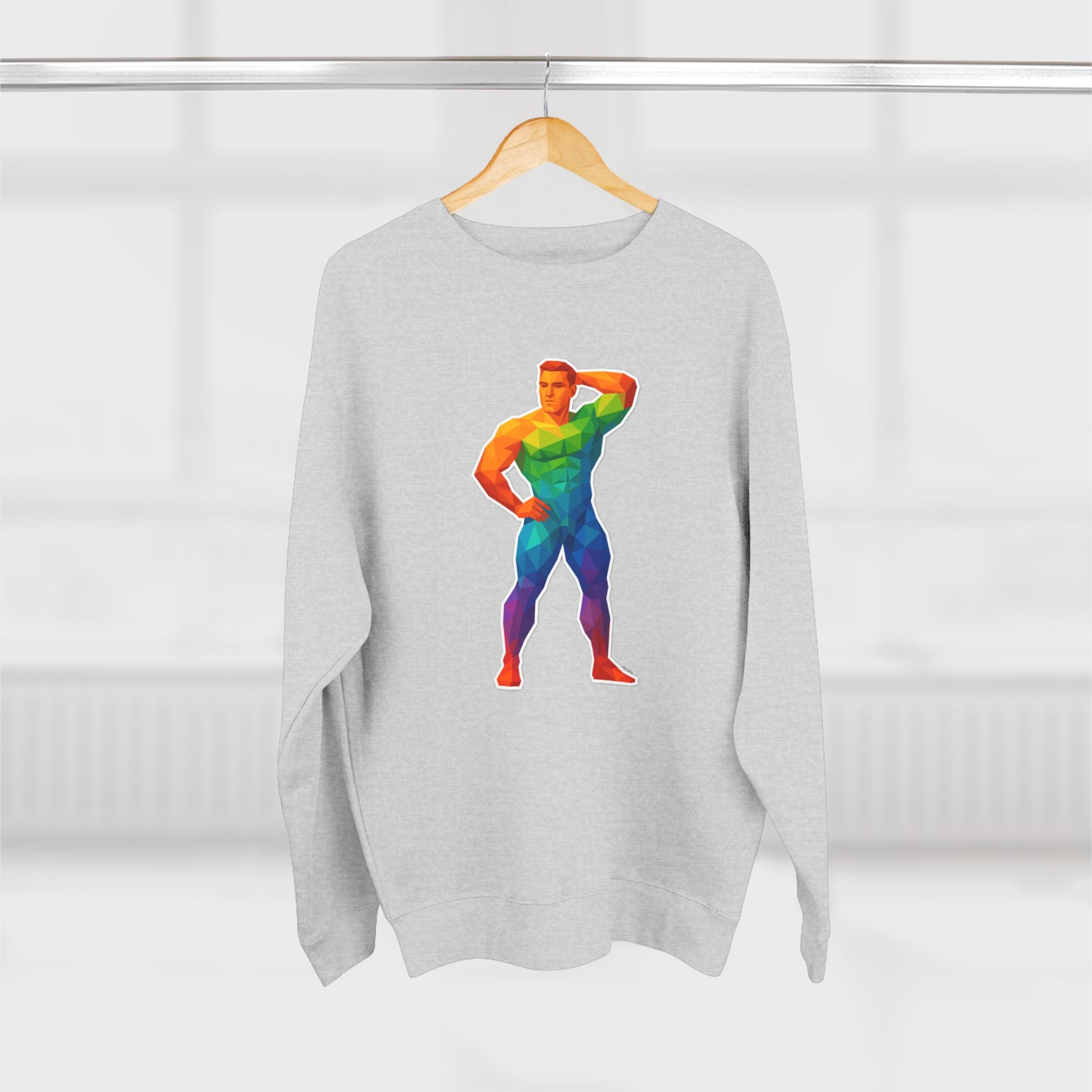Geometric Pride Hunk - Unisex Crewneck Sweatshirt