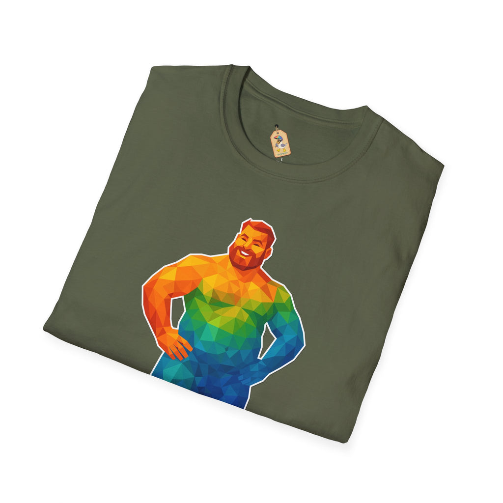 Geometric Pride Bear - Unisex Softstyle T-Shirt