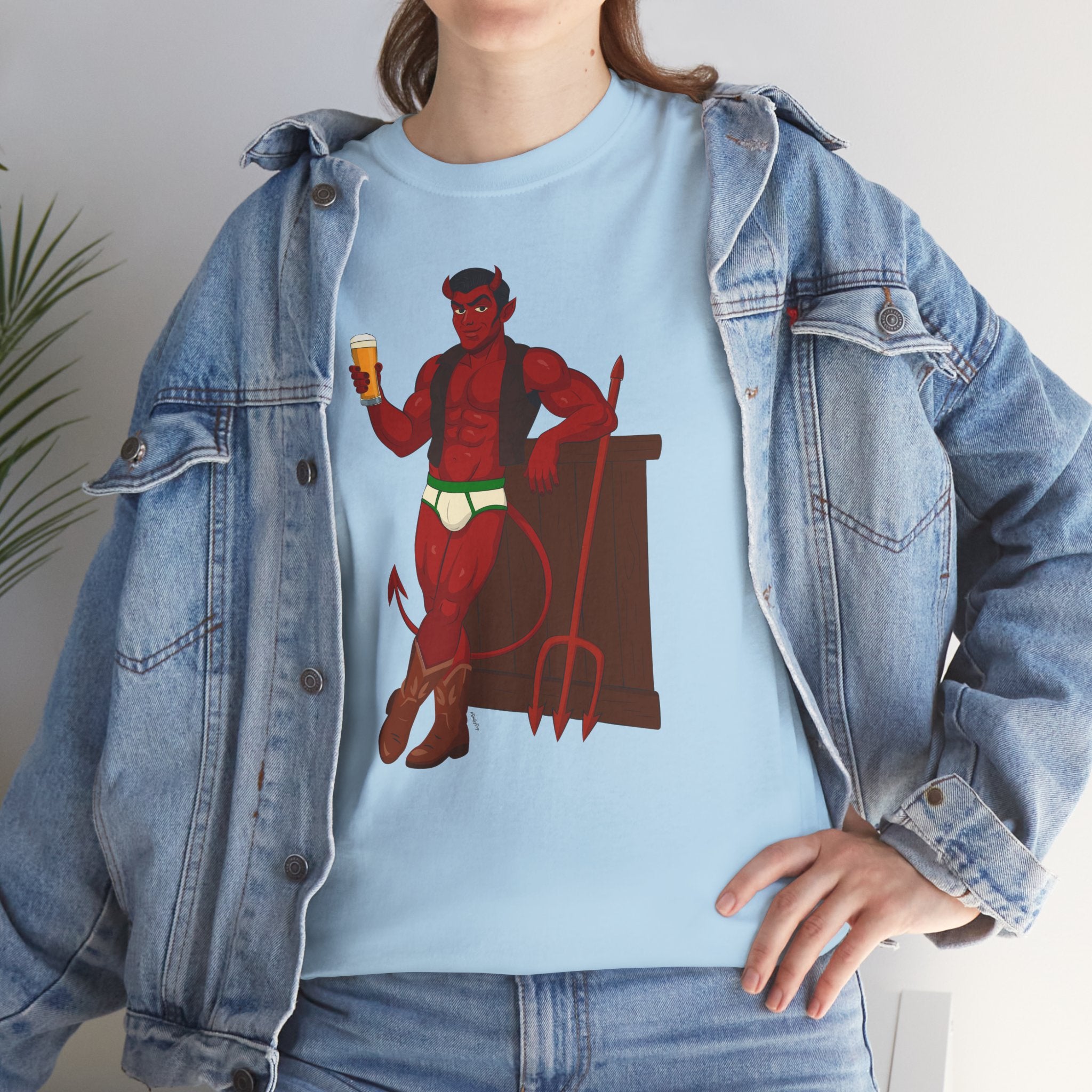 Saddle Up, Devil- Unisex Heavy Cotton Shirt