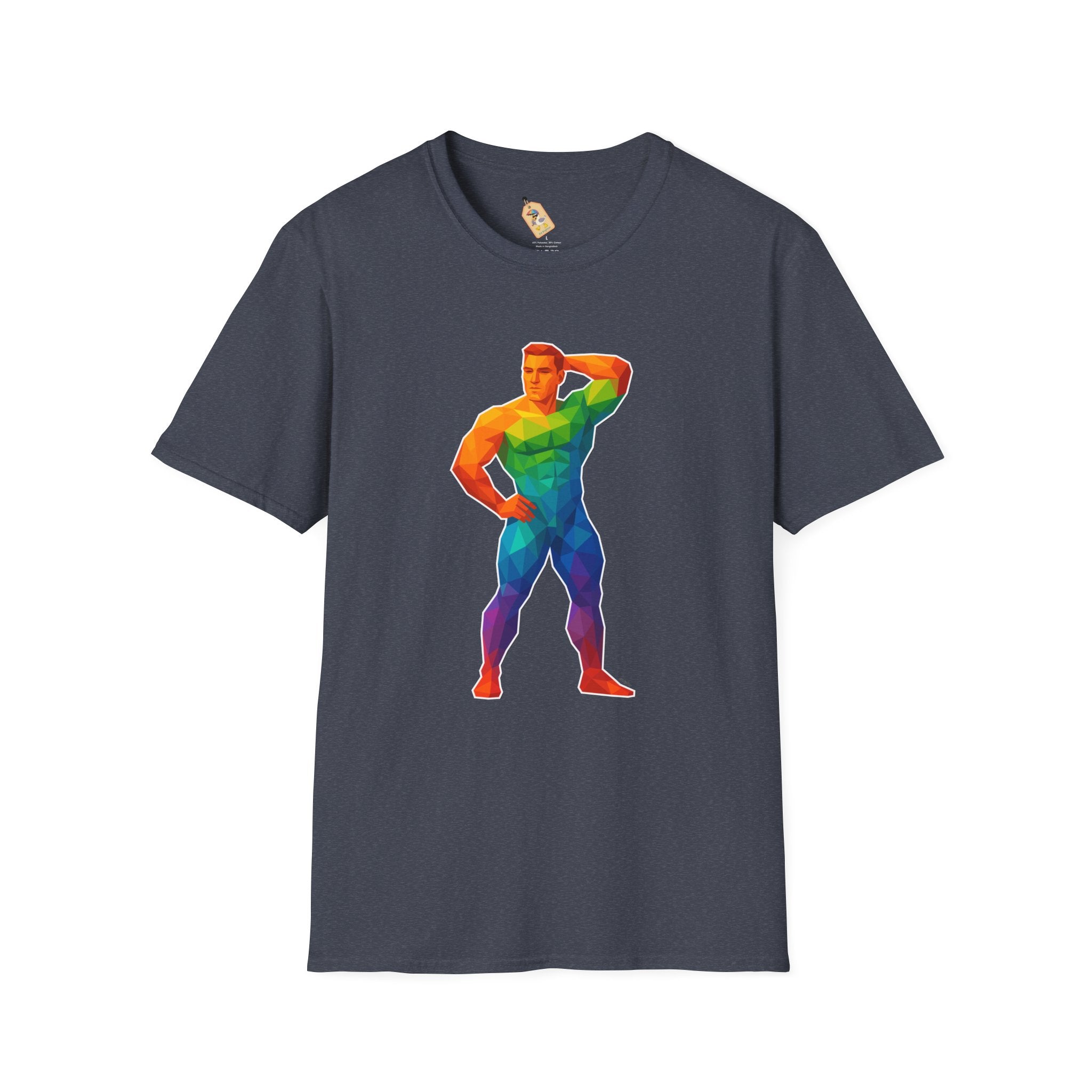 Geometric Pride Hunk - Unisex Softstyle T-Shirt