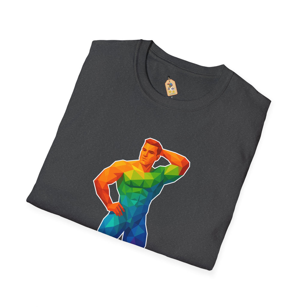 Geometric Pride Hunk - Unisex Softstyle T-Shirt