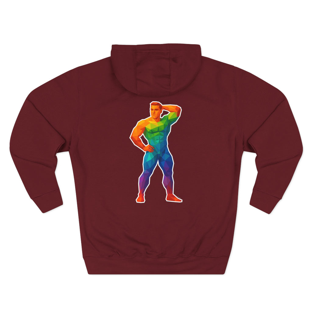 Geometric Pride Hunk - Three-Panel Fleece Hoodie