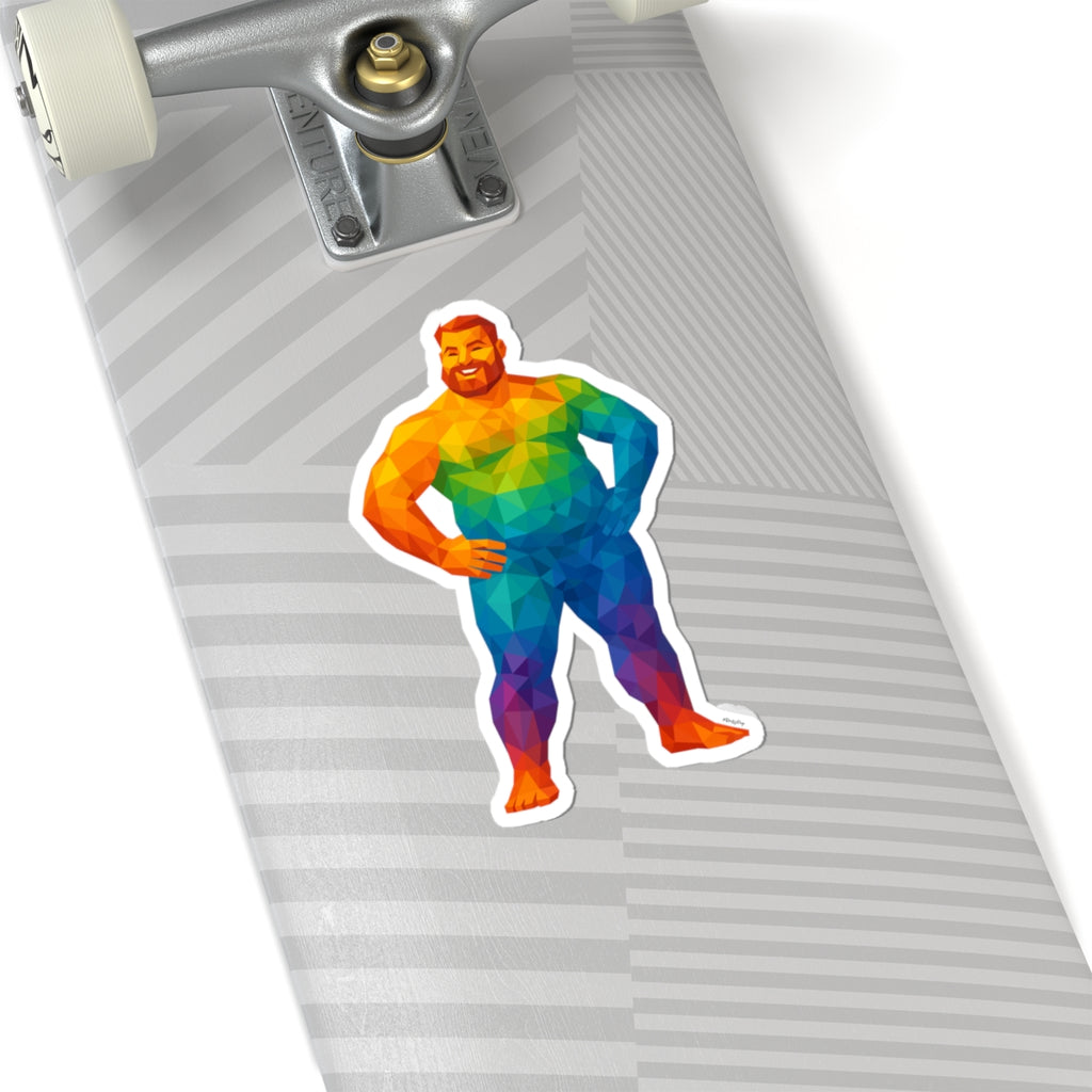 Geometric Pride Bear - Cut Stickers