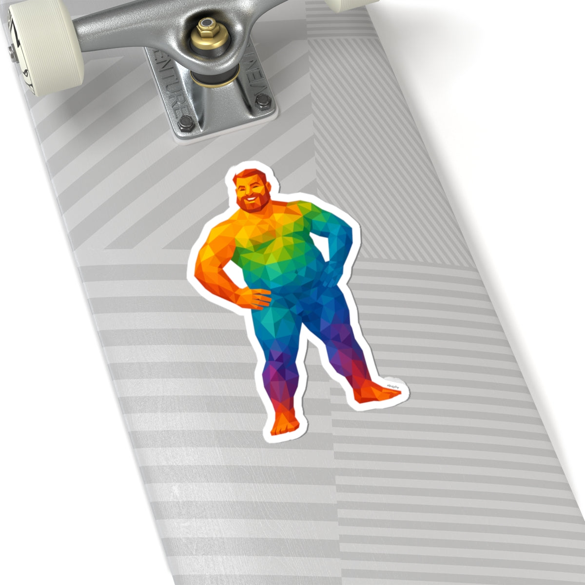 Geometric Pride Bear - Cut Stickers