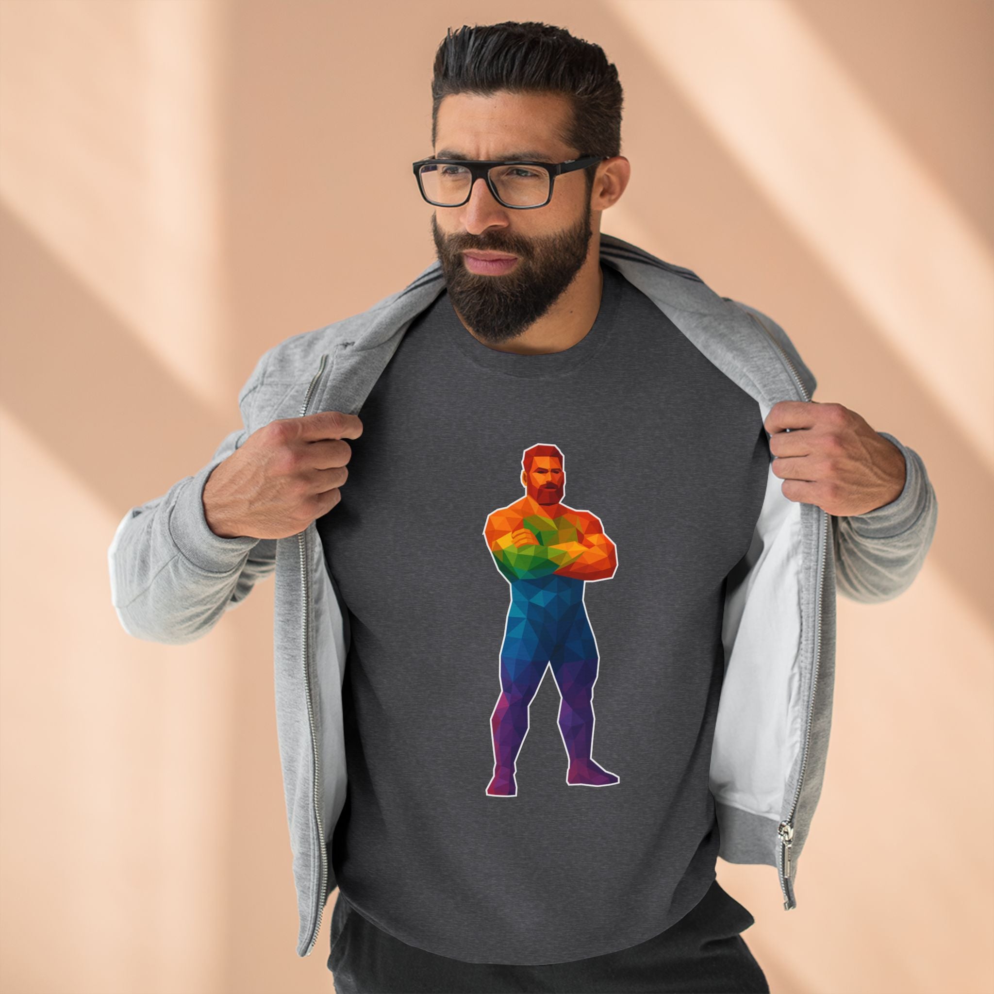 Geometric Pride Daddy - Unisex Crewneck Sweatshirt