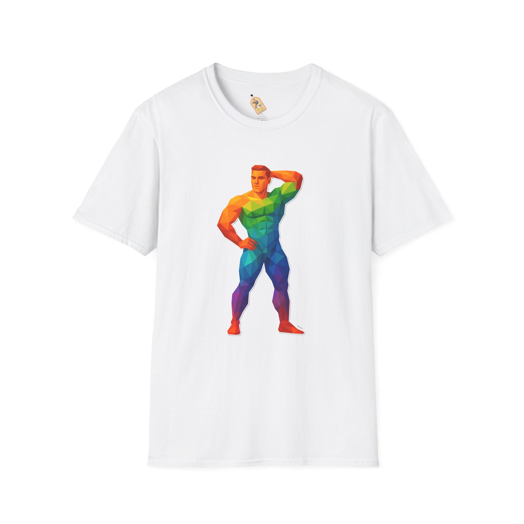 Geometric Pride Hunk - Unisex Softstyle T-Shirt
