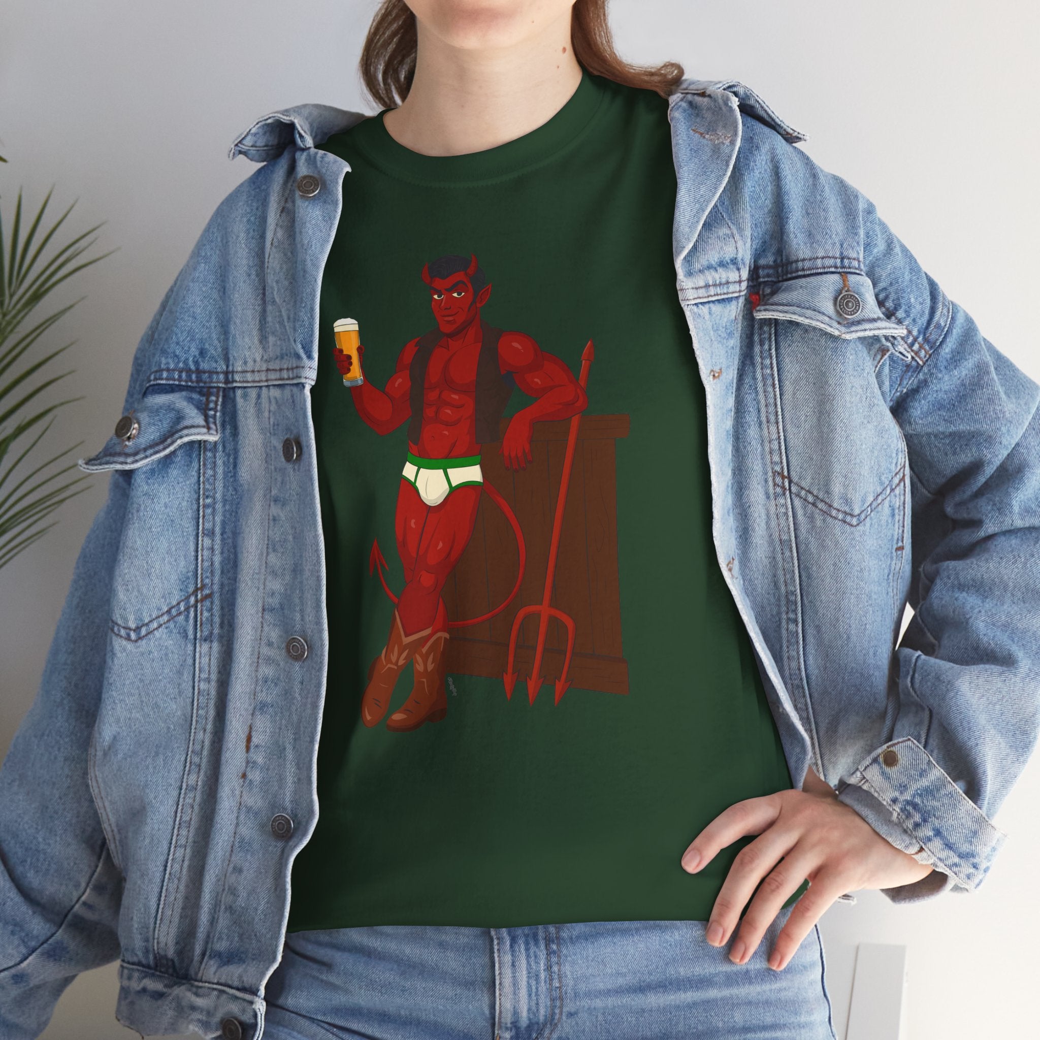 Saddle Up, Devil- Unisex Heavy Cotton Shirt