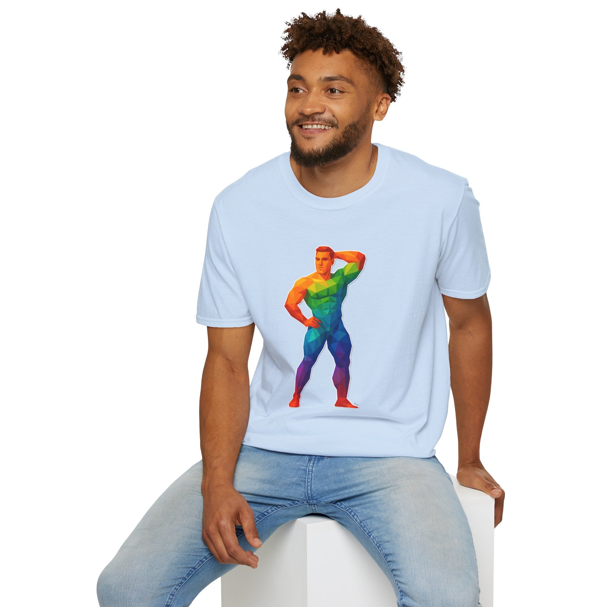 Geometric Pride Hunk - Unisex Softstyle T-Shirt