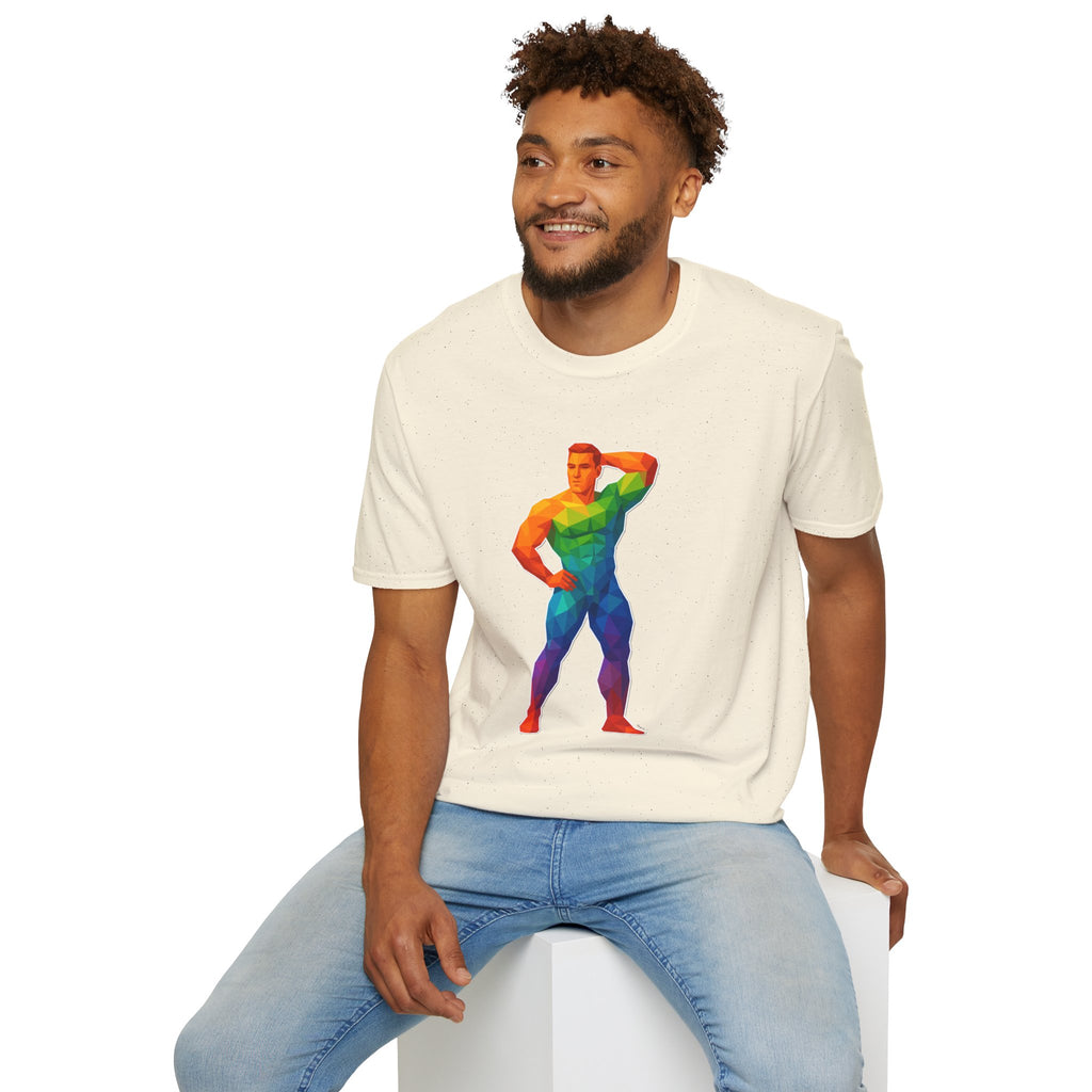 Geometric Pride Hunk - Unisex Softstyle T-Shirt