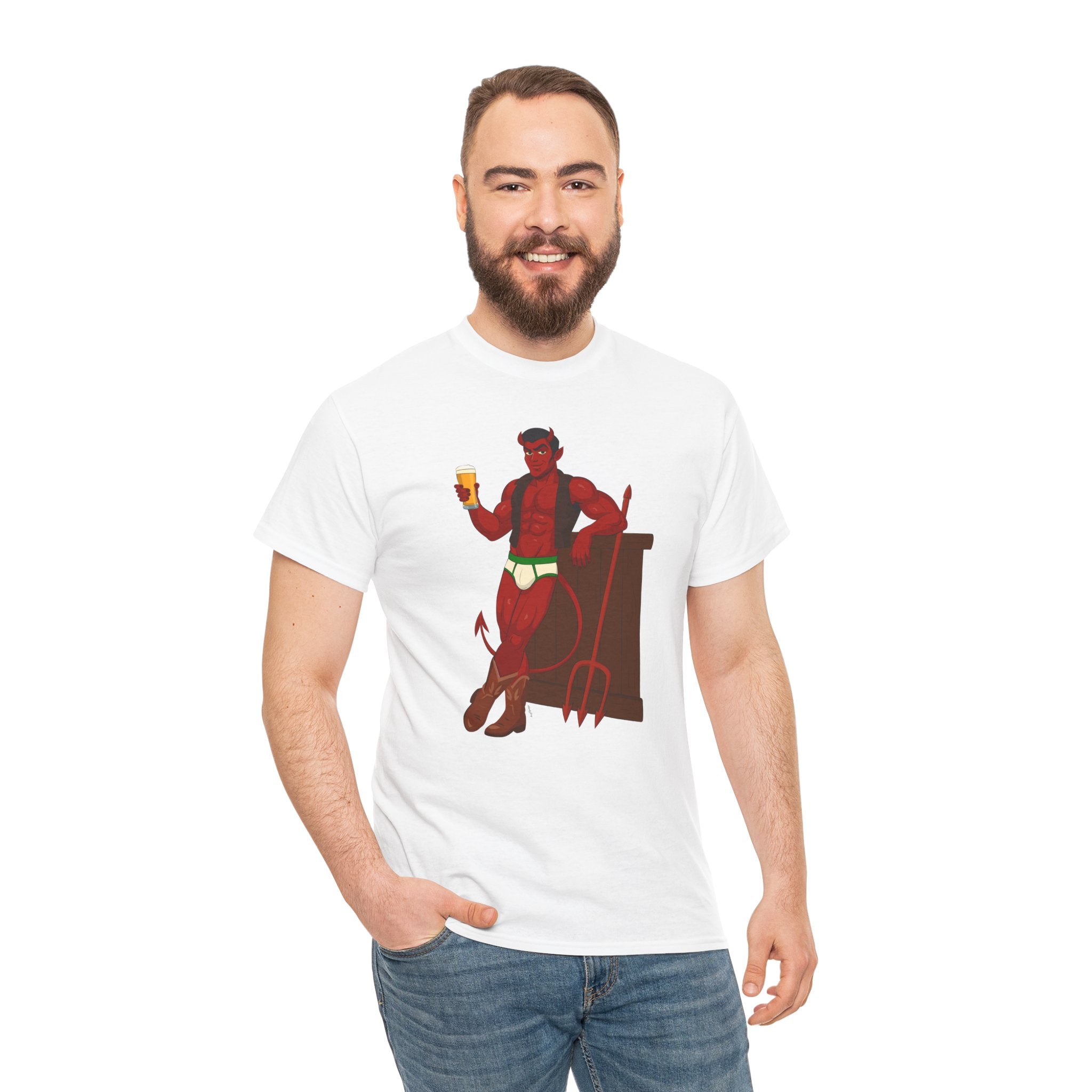 Saddle Up, Devil- Unisex Heavy Cotton Shirt