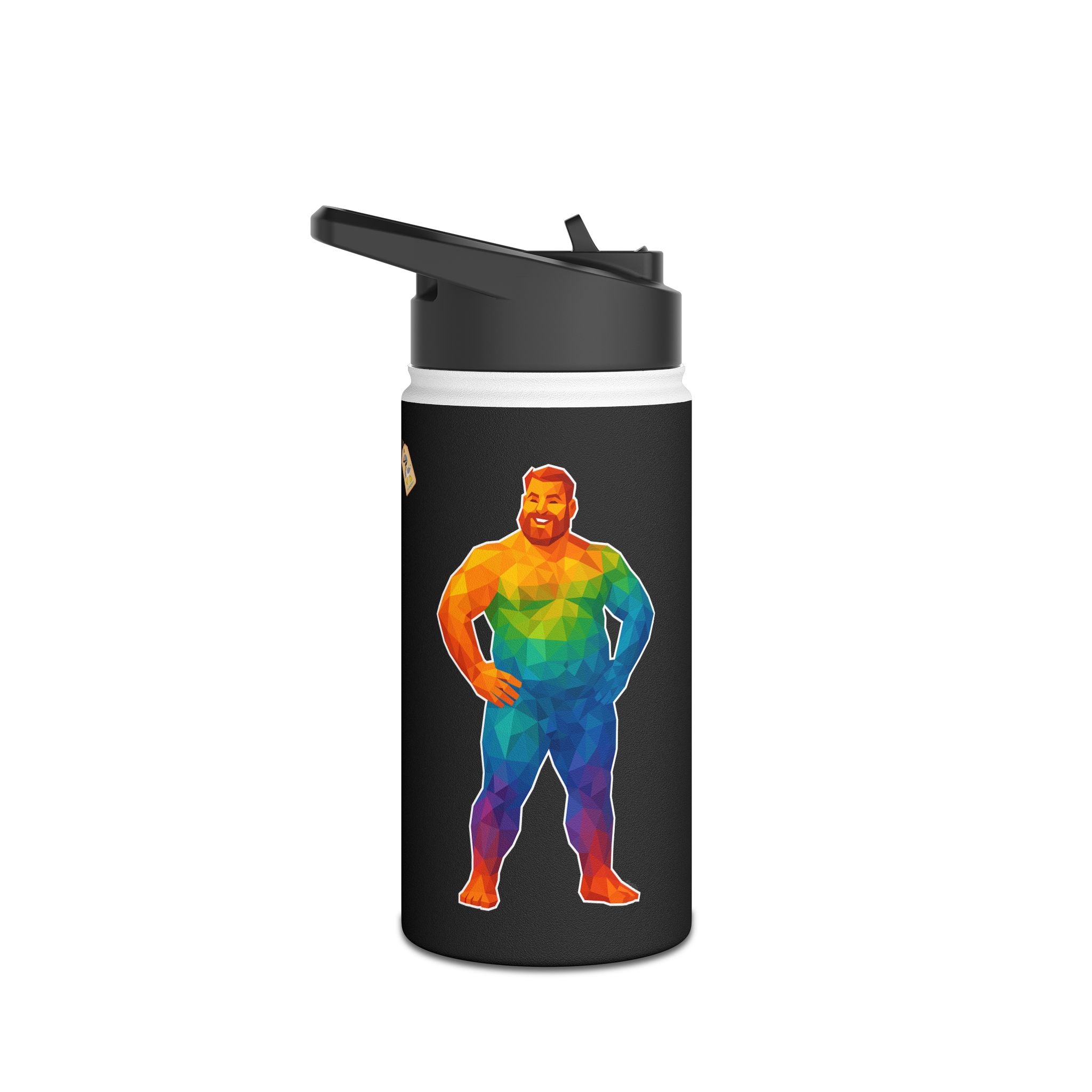 Geometric Pride Bear Stainless Steel Water Bottle