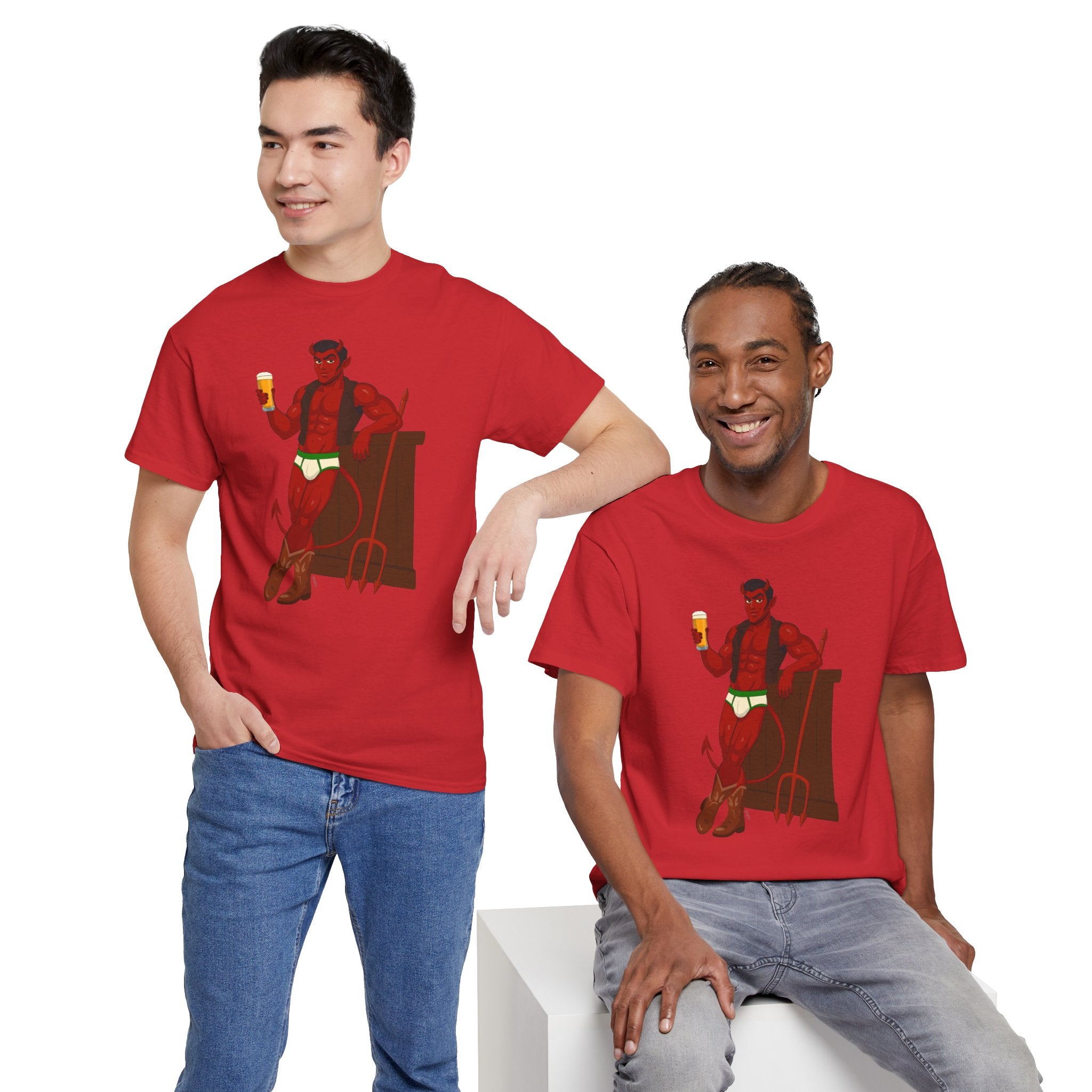 Saddle Up, Devil- Unisex Heavy Cotton Shirt