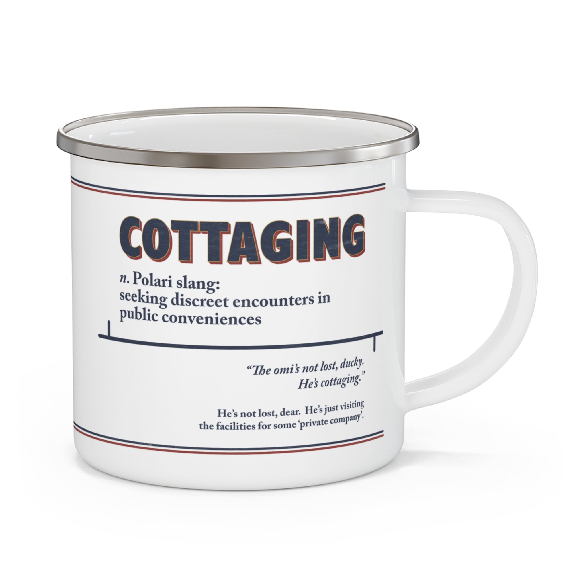 Polari: Cottaging -Enamel Camping Mug