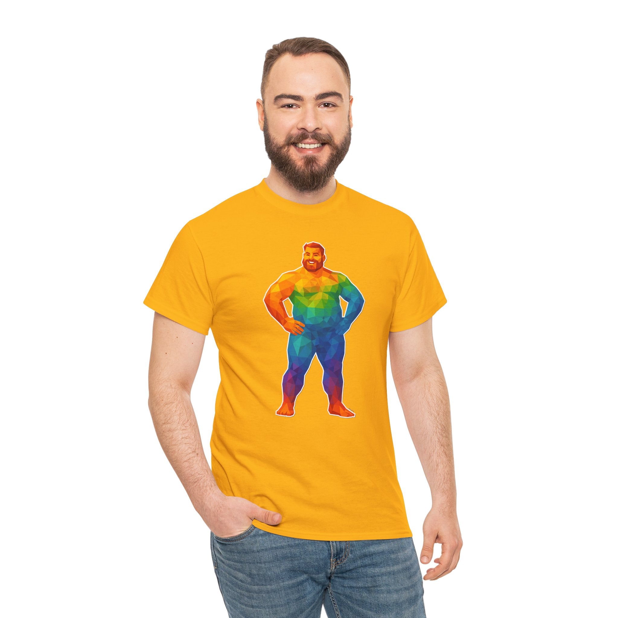 Geometric Pride Bear - Unisex Heavy Cotton Shirt