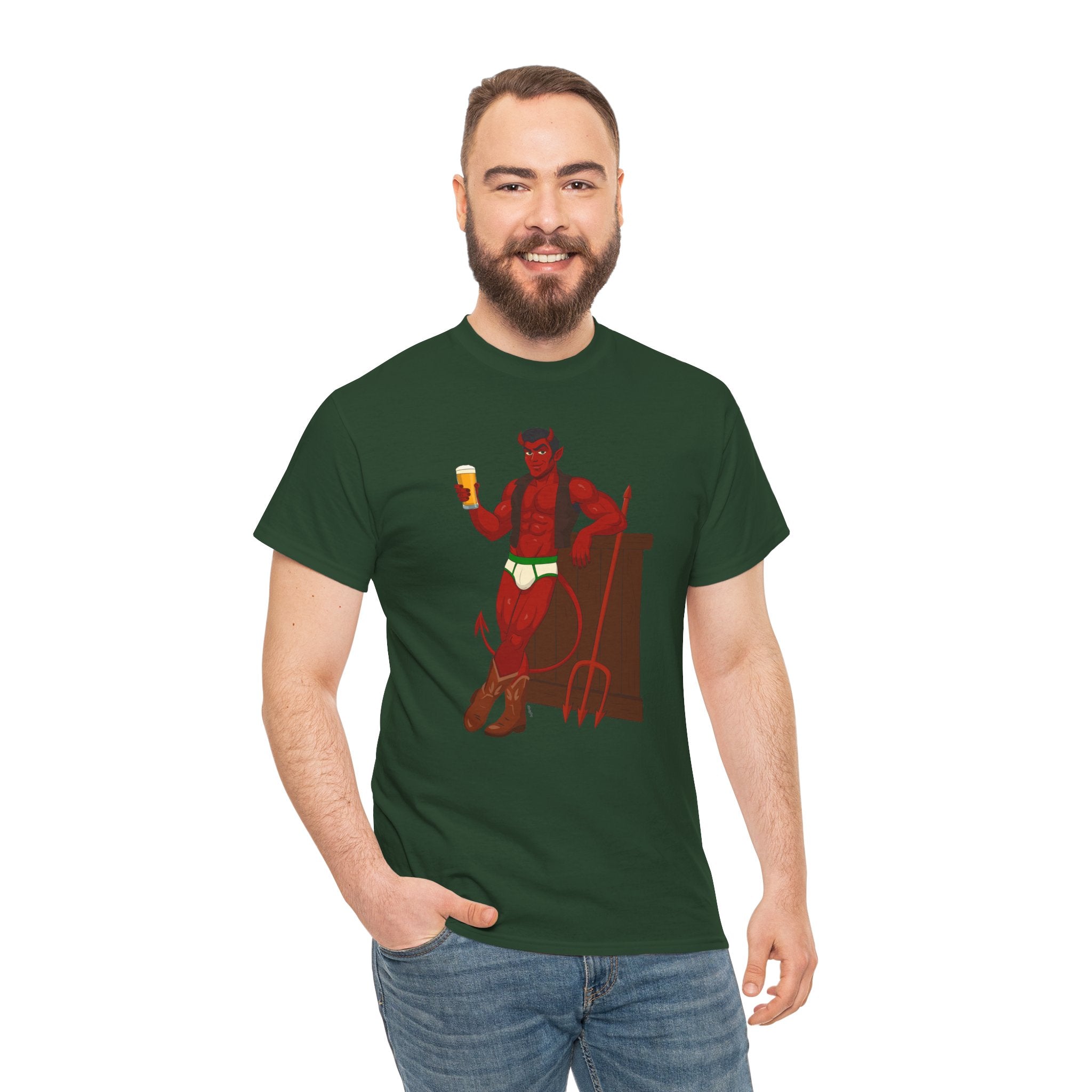 Saddle Up, Devil- Unisex Heavy Cotton Shirt