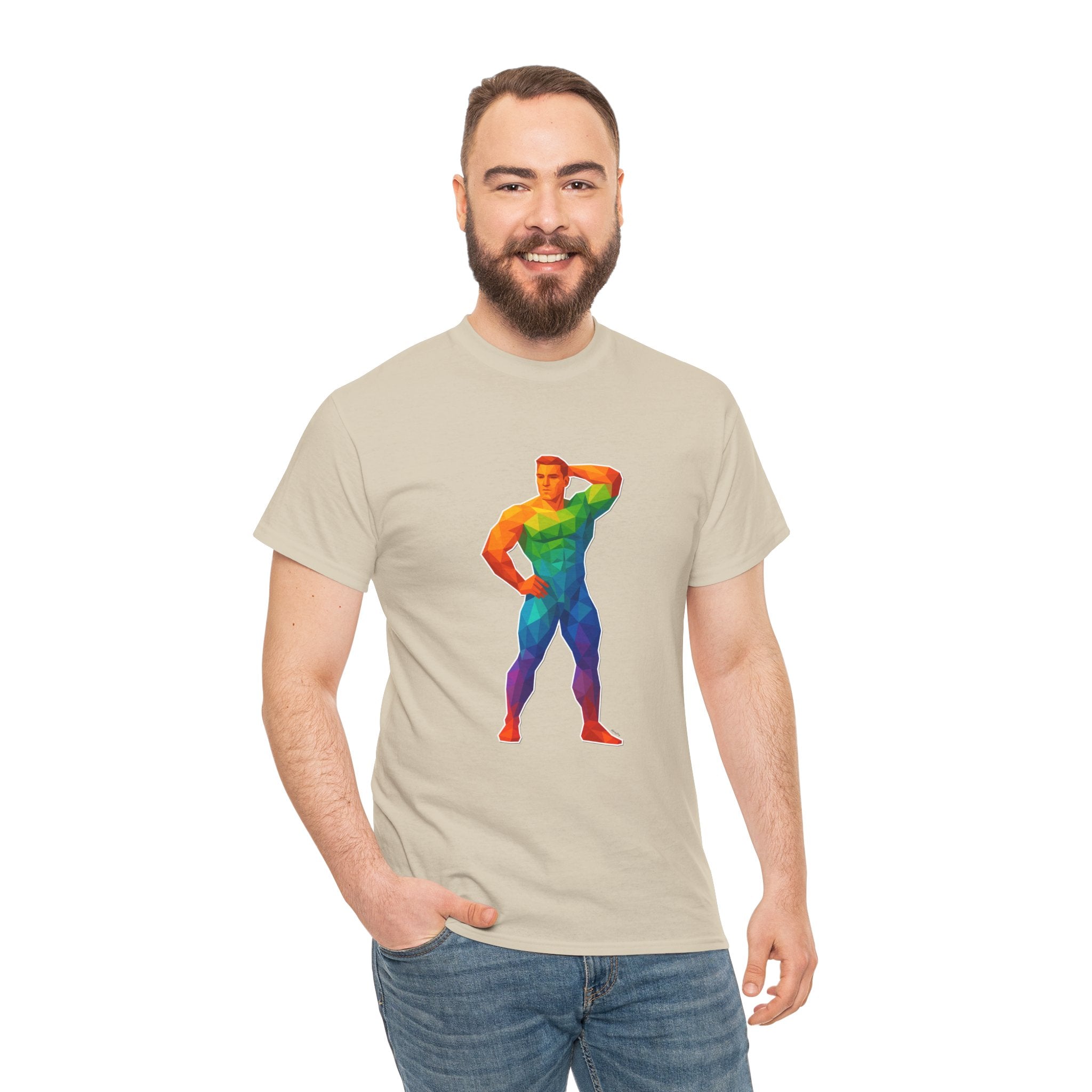 Geometric Pride Hunk - Unisex Heavy Cotton Shirt