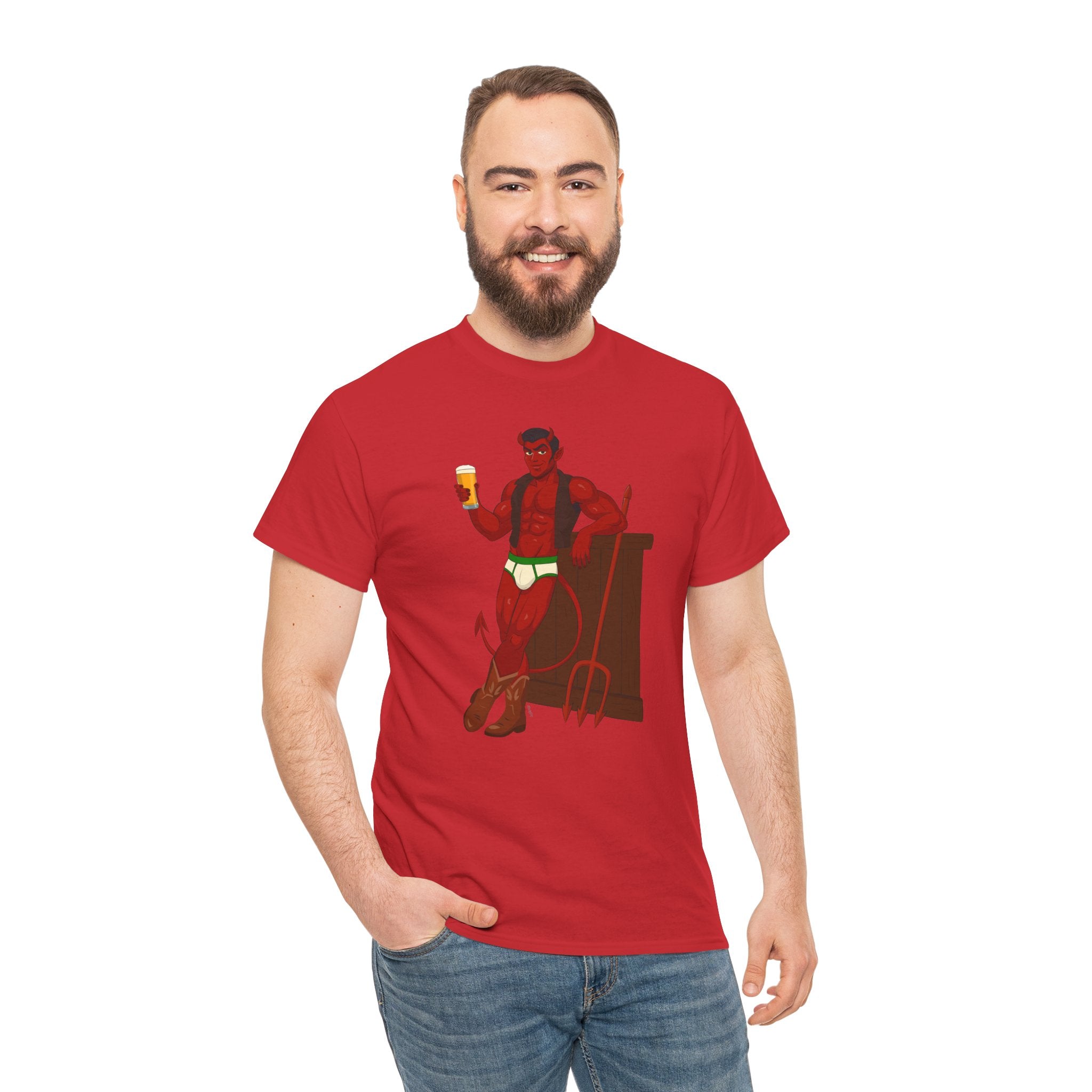 Saddle Up, Devil- Unisex Heavy Cotton Shirt