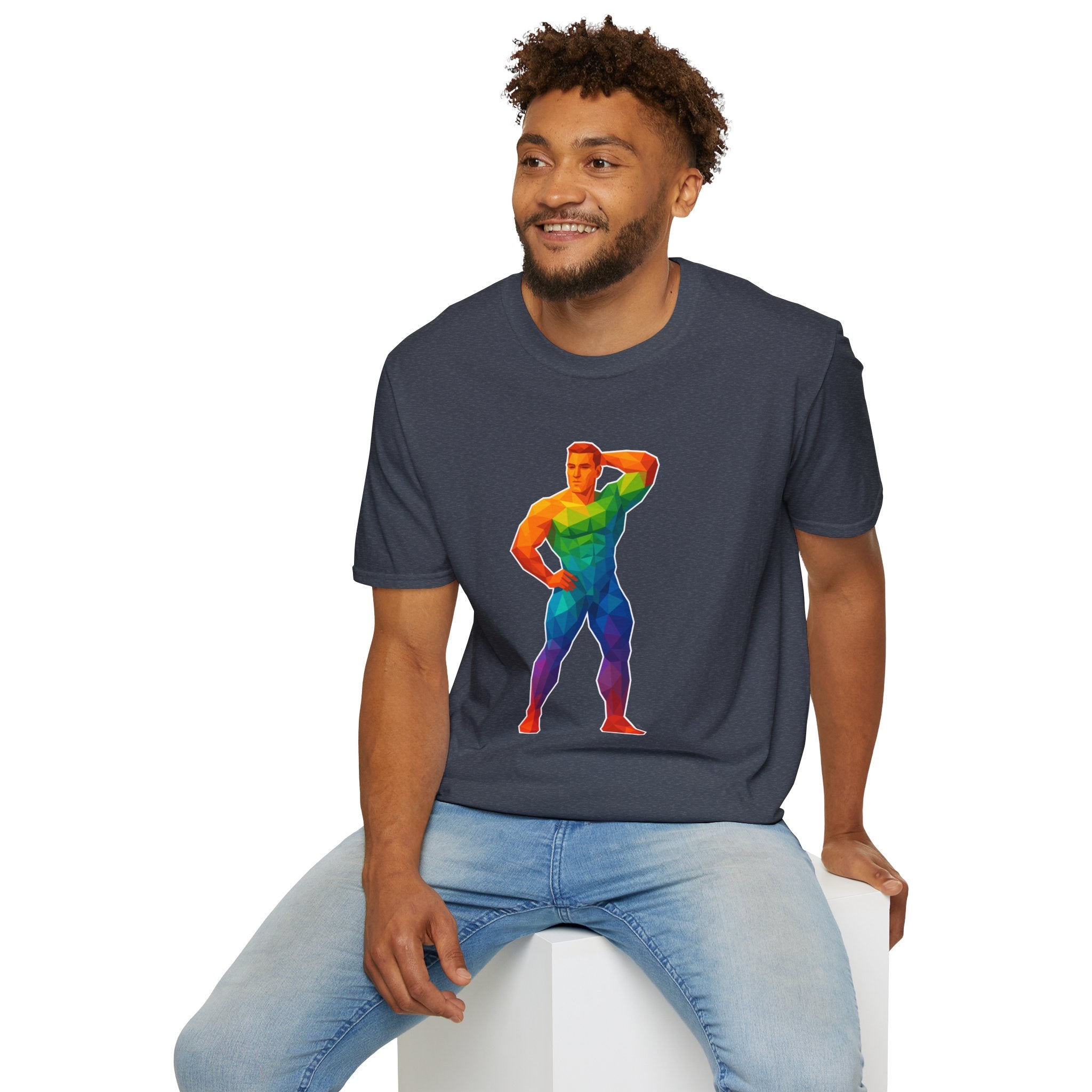 Geometric Pride Hunk - Unisex Softstyle T-Shirt