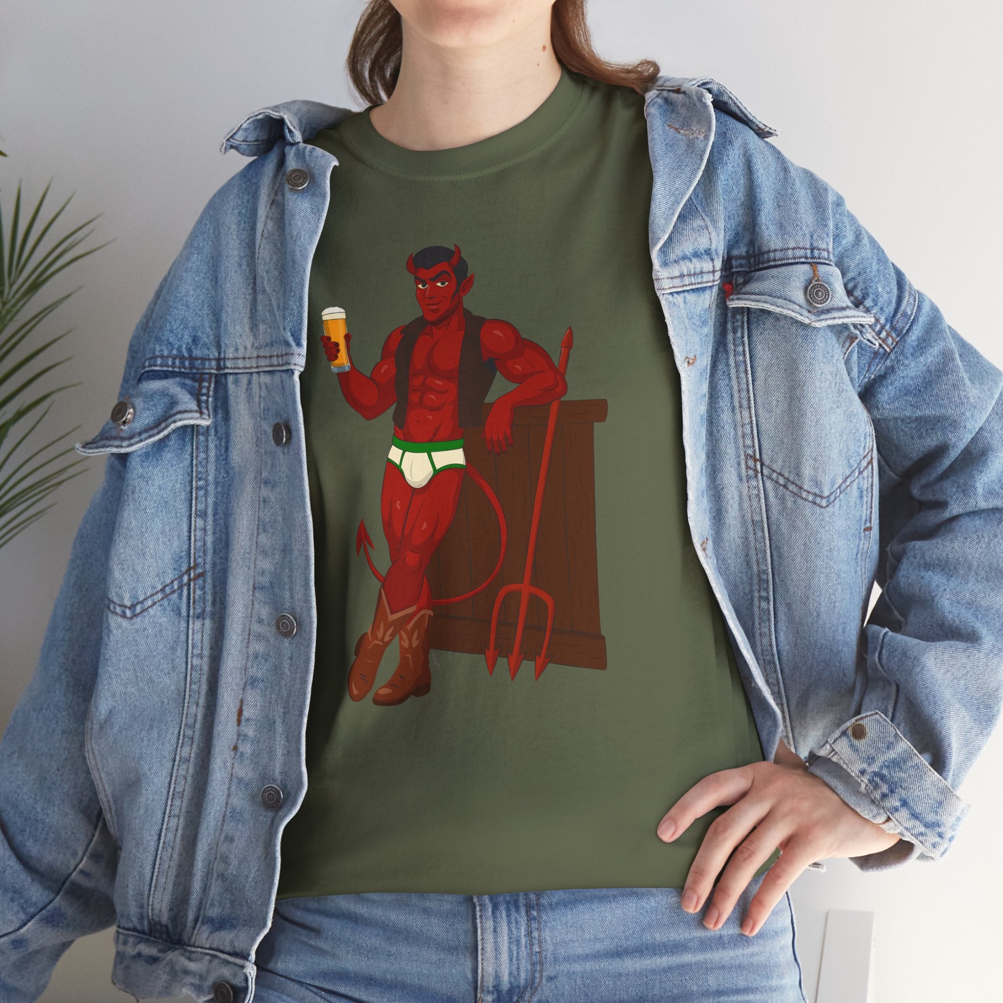 Saddle Up, Devil- Unisex Heavy Cotton Shirt