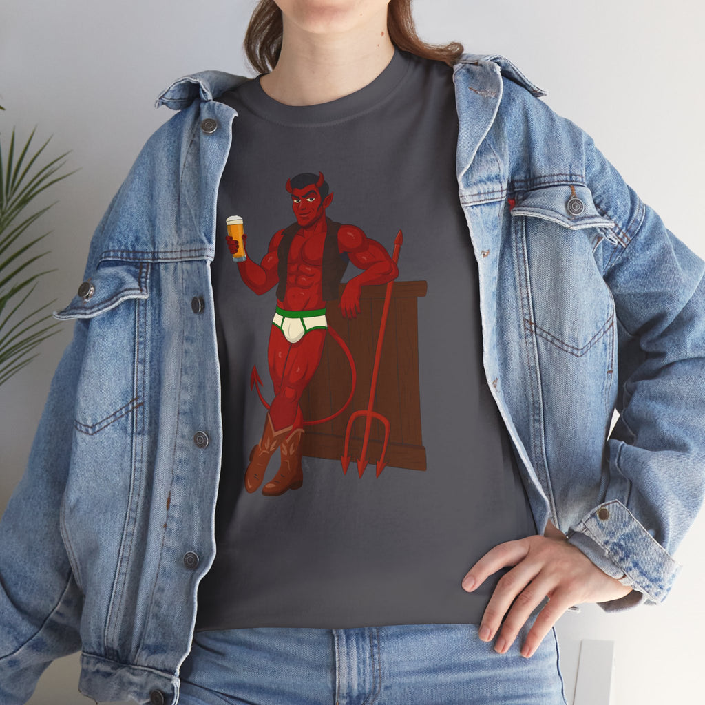 Saddle Up, Devil- Unisex Heavy Cotton Shirt