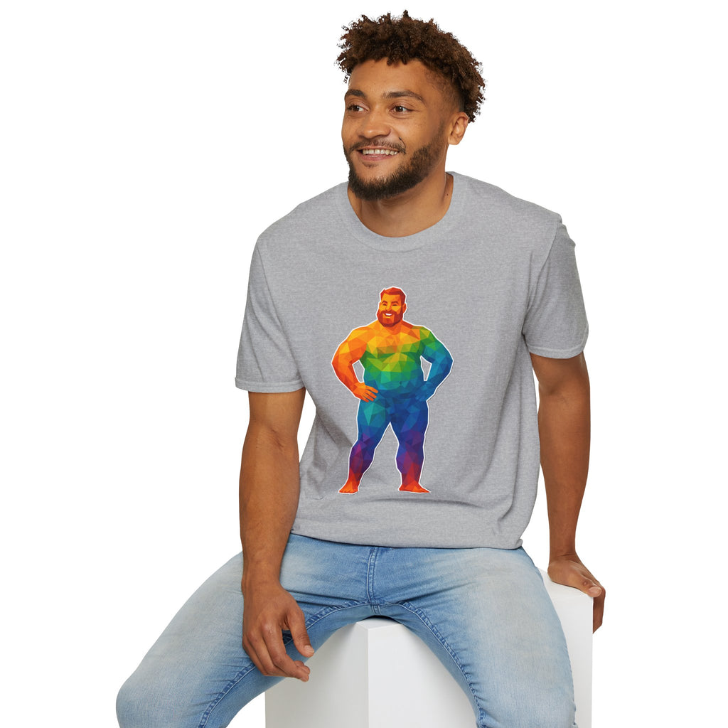 Geometric Pride Bear - Unisex Softstyle T-Shirt