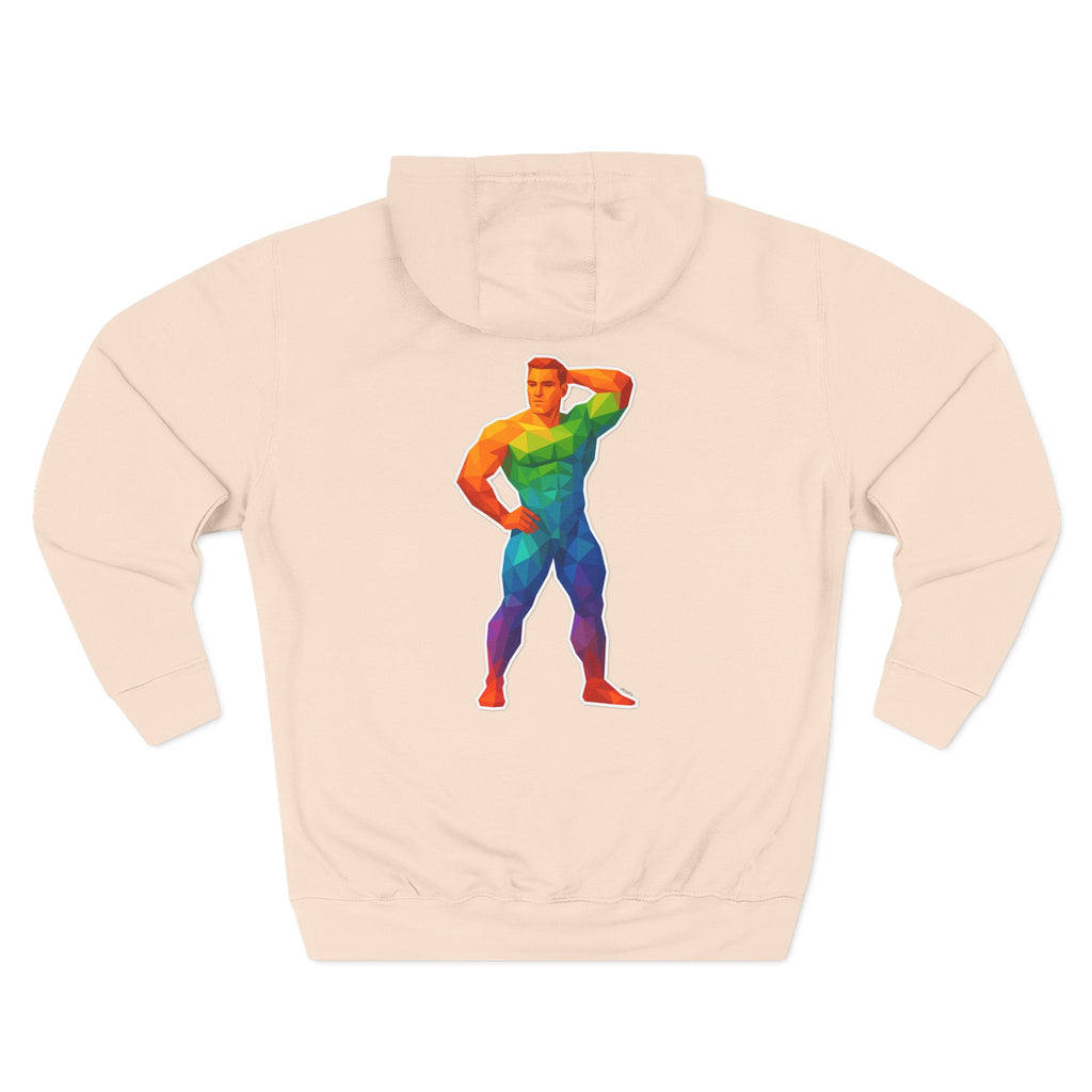 Geometric Pride Hunk - Three-Panel Fleece Hoodie