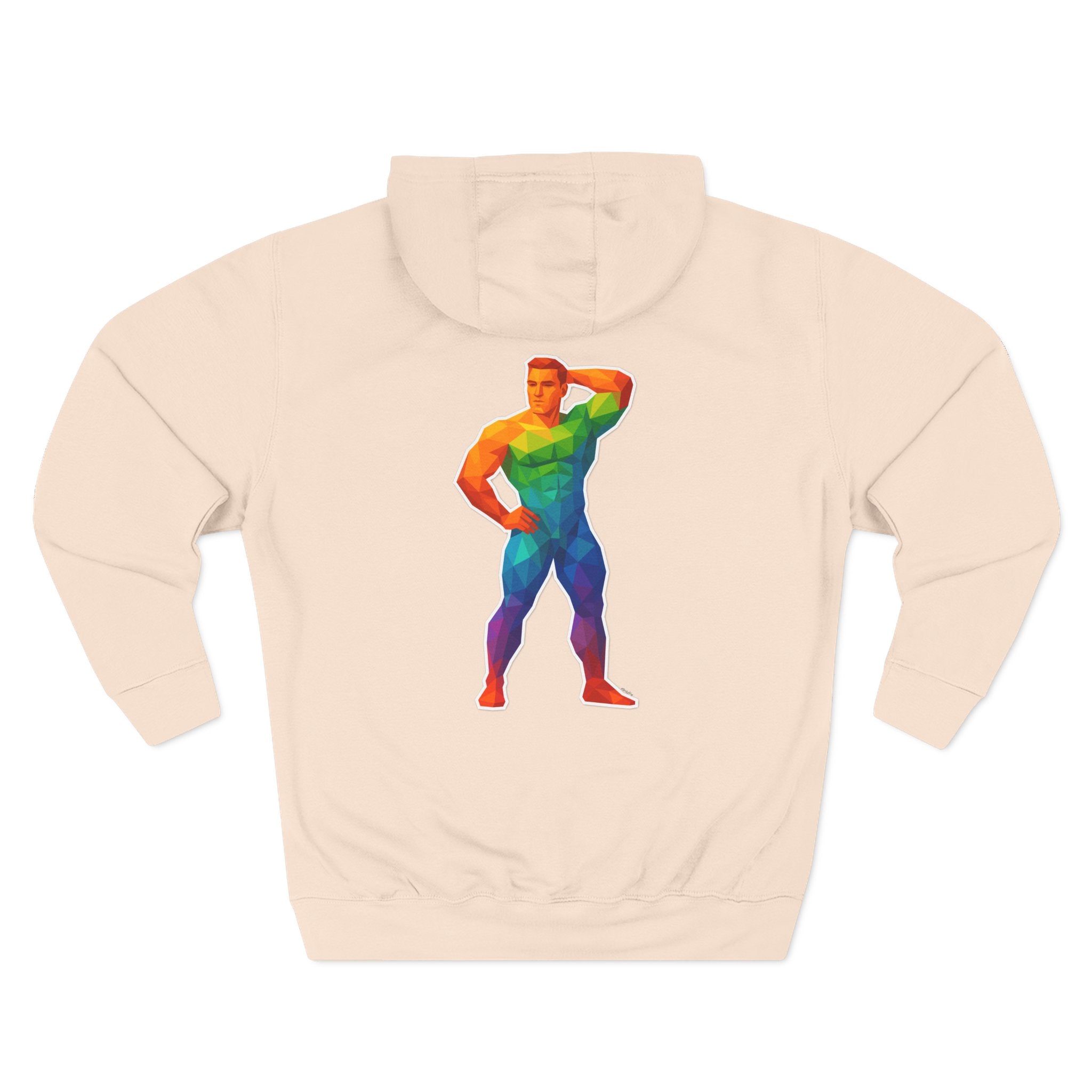 Geometric Pride Hunk - Three-Panel Fleece Hoodie