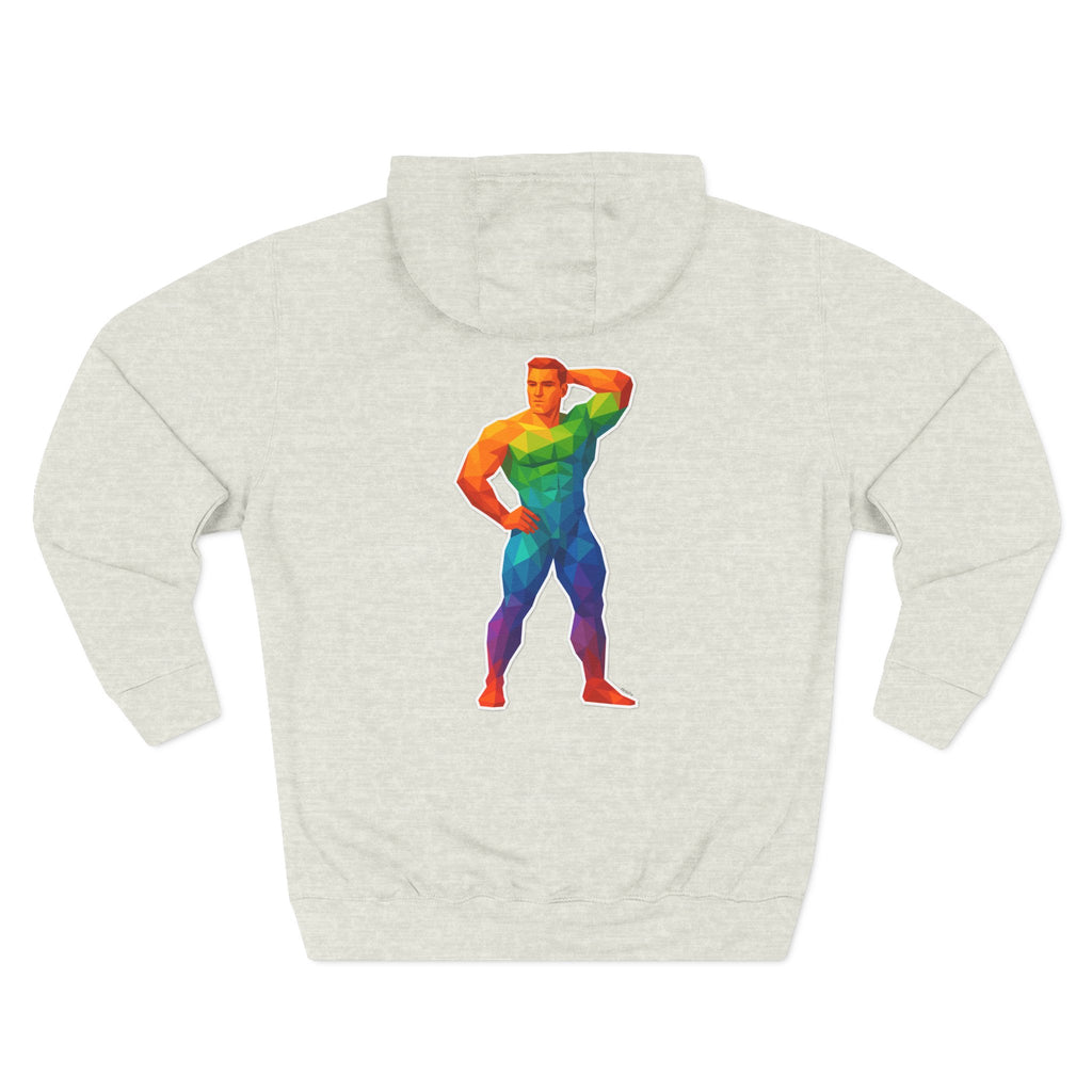 Geometric Pride Hunk - Three-Panel Fleece Hoodie