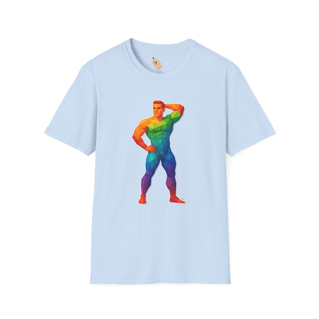 Geometric Pride Hunk - Unisex Softstyle T-Shirt