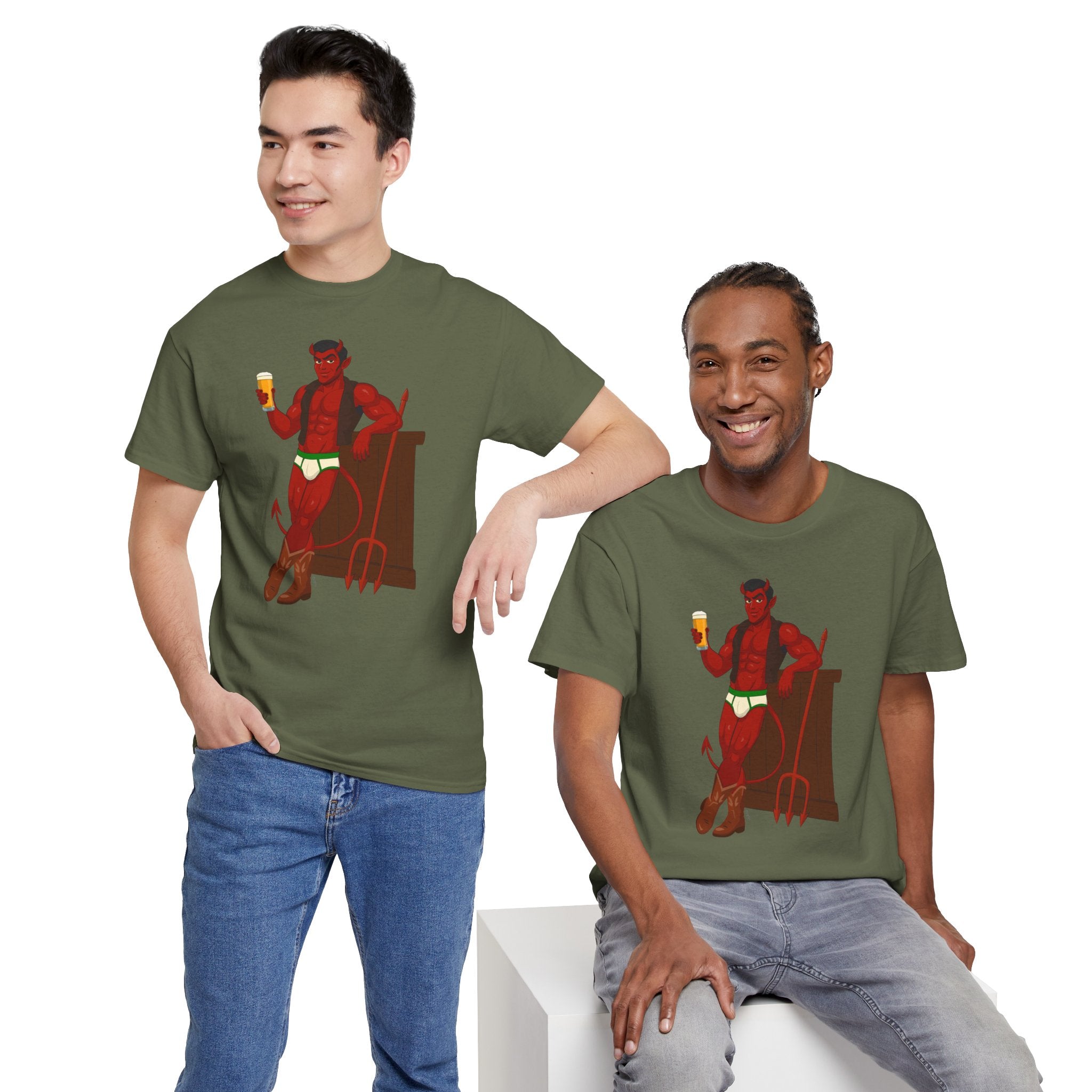 Saddle Up, Devil- Unisex Heavy Cotton Shirt