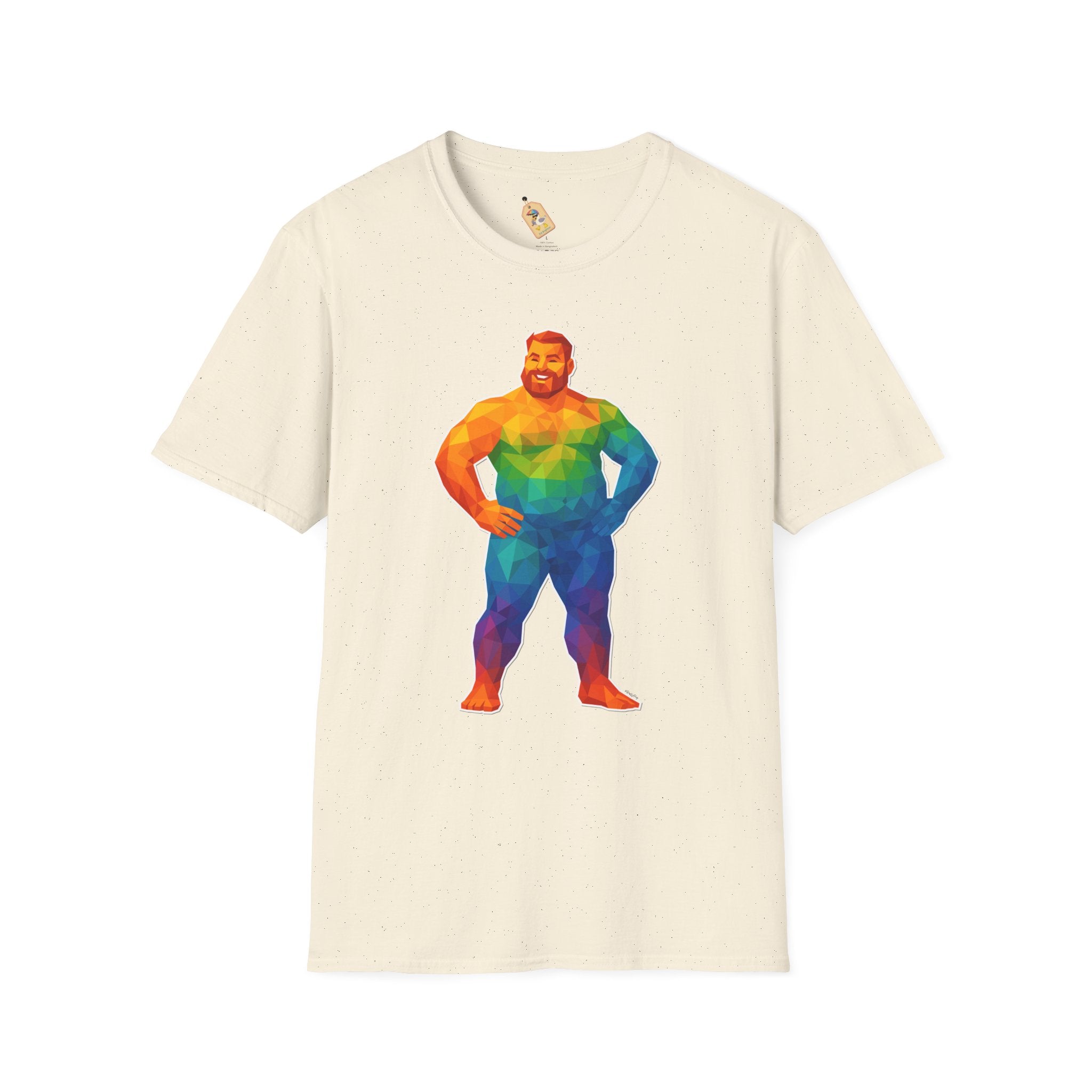Geometric Pride Bear - Unisex Softstyle T-Shirt