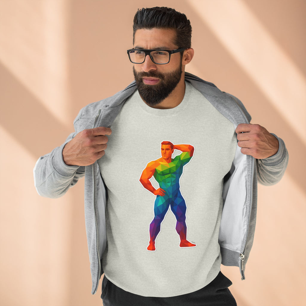 Geometric Pride Hunk - Unisex Crewneck Sweatshirt