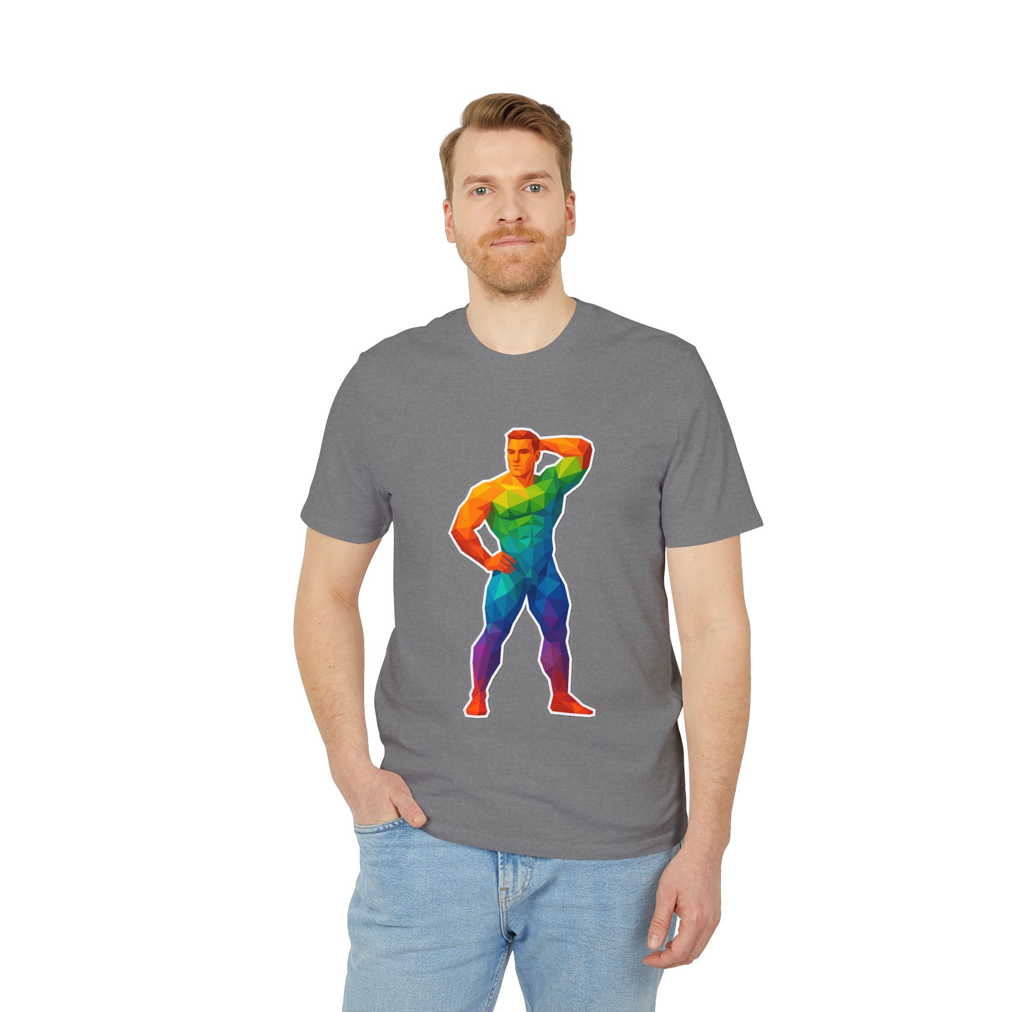 Geometric Pride Hunk - Organic Staple T-shirt