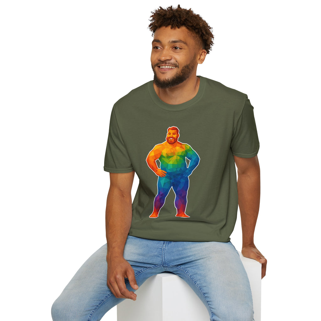 Geometric Pride Bear - Unisex Softstyle T-Shirt