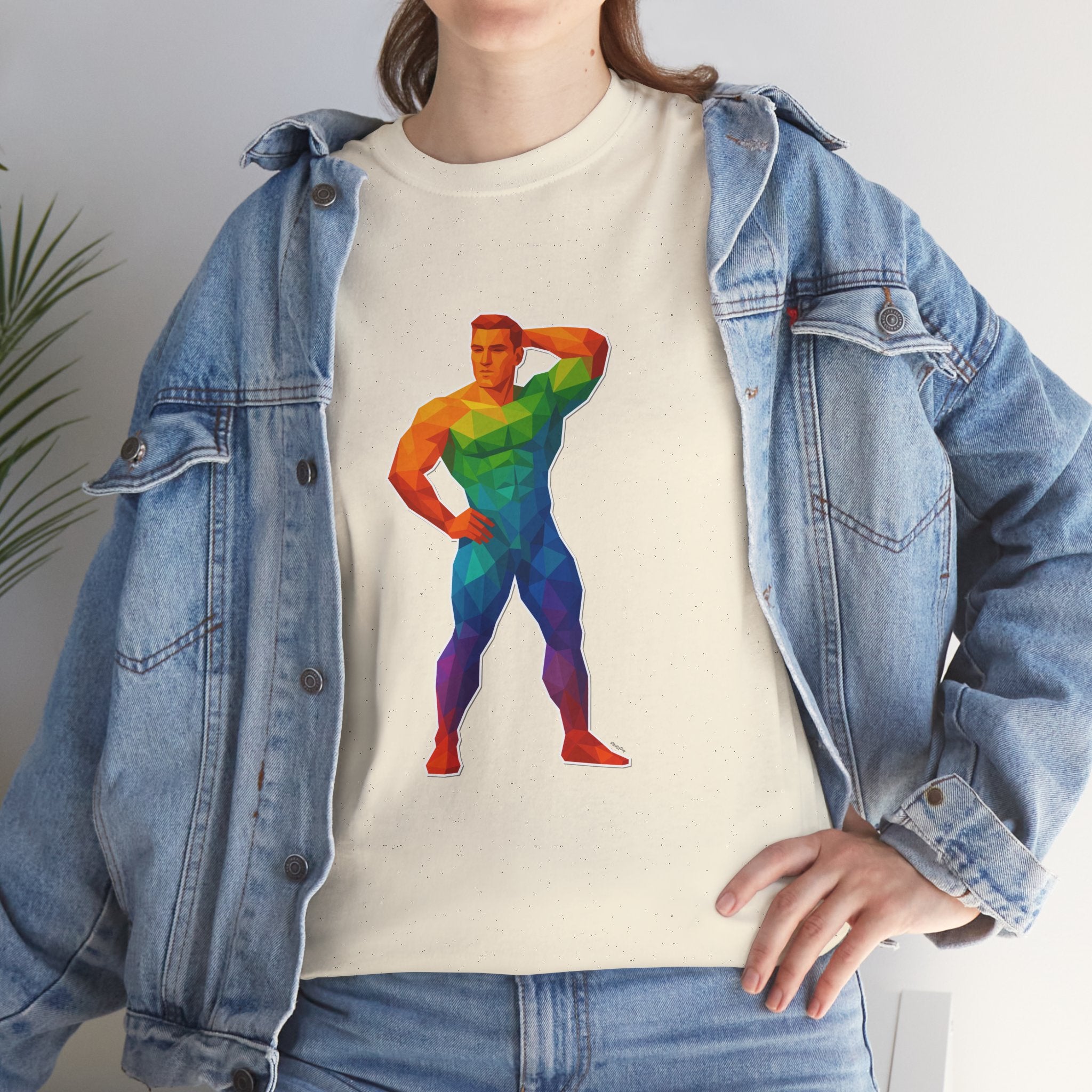 Geometric Pride Hunk - Unisex Heavy Cotton Shirt