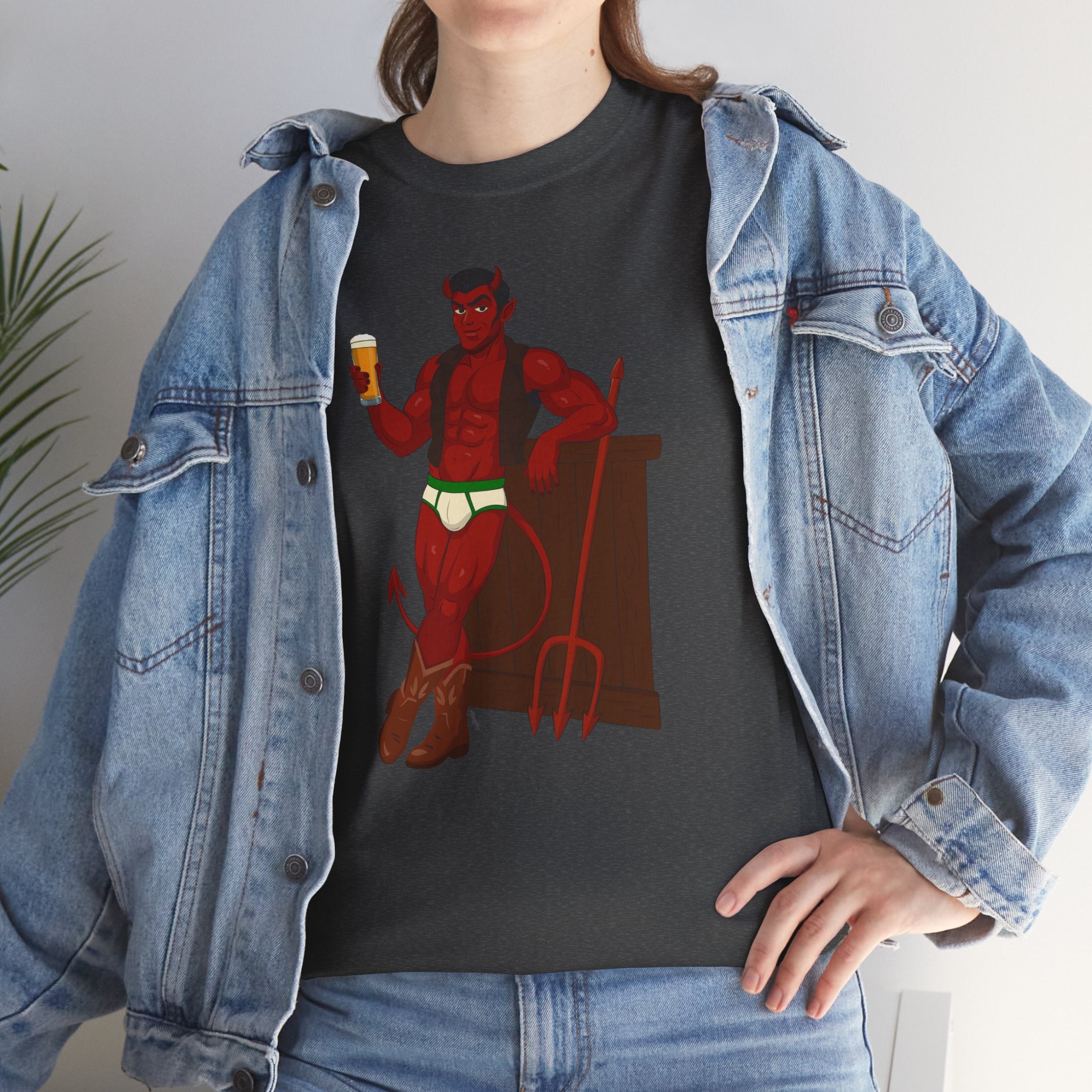 Saddle Up, Devil- Unisex Heavy Cotton Shirt
