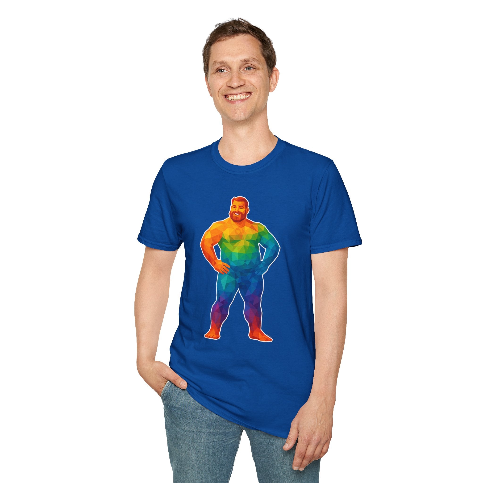 Geometric Pride Bear - Unisex Softstyle T-Shirt