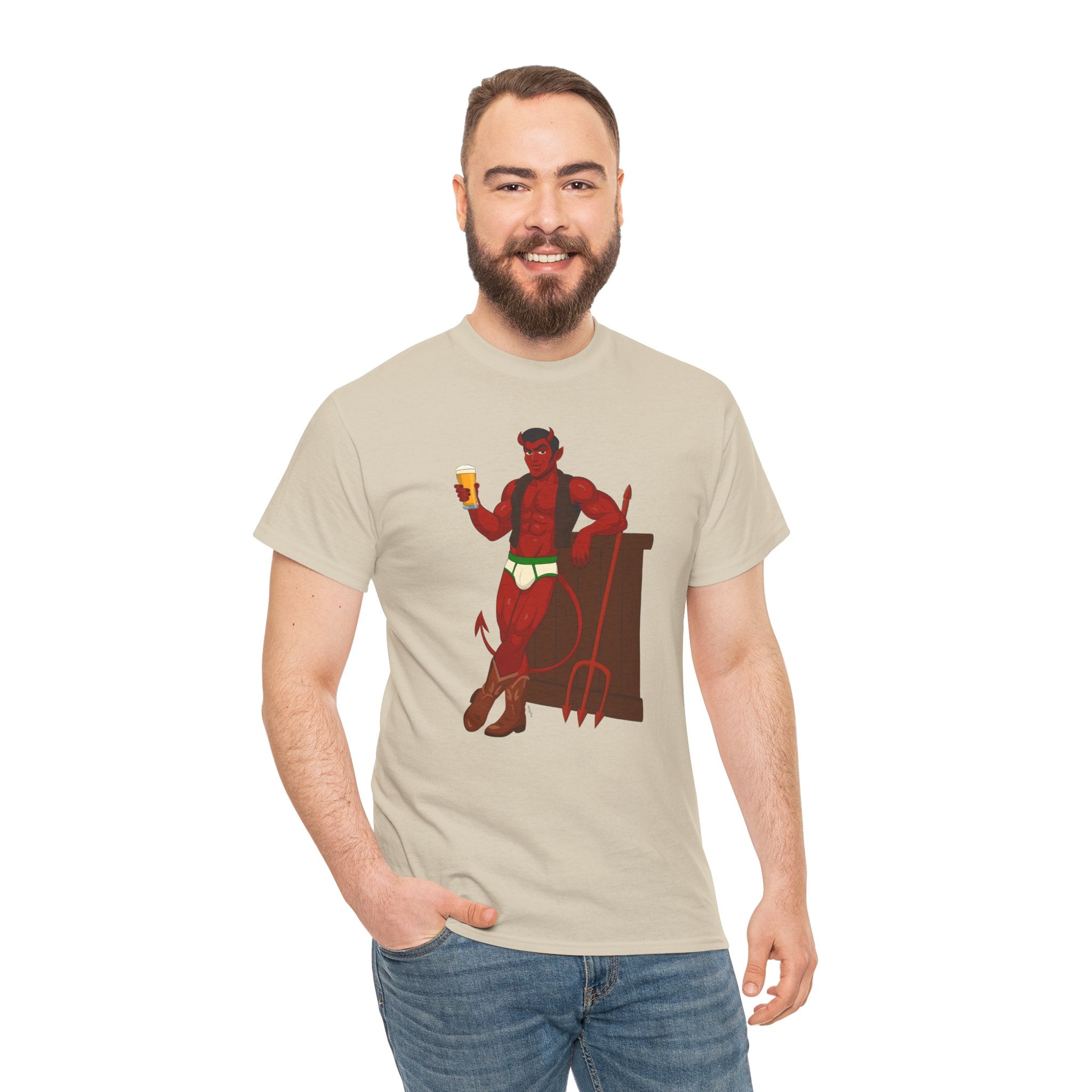 Saddle Up, Devil- Unisex Heavy Cotton Shirt