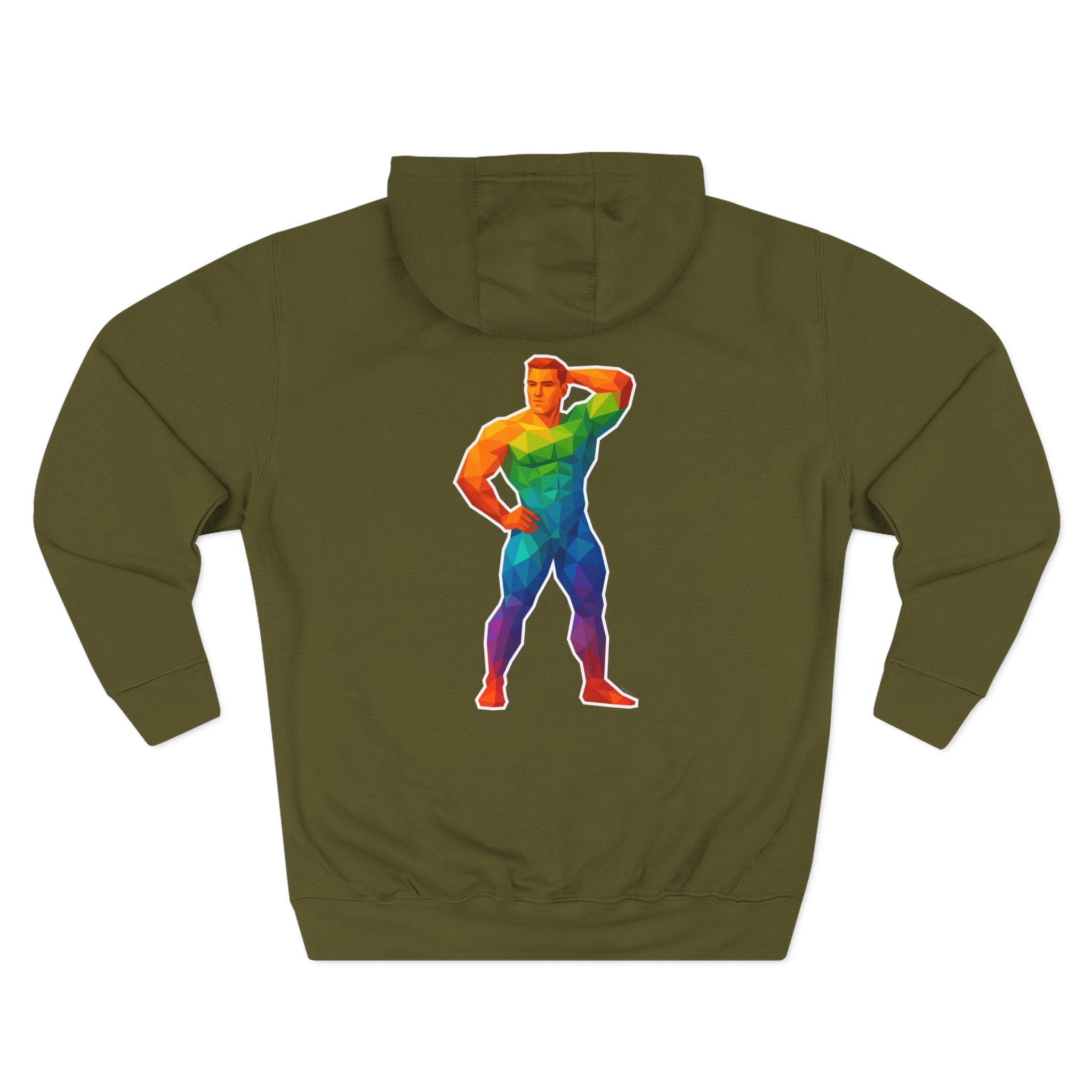 Geometric Pride Hunk - Three-Panel Fleece Hoodie