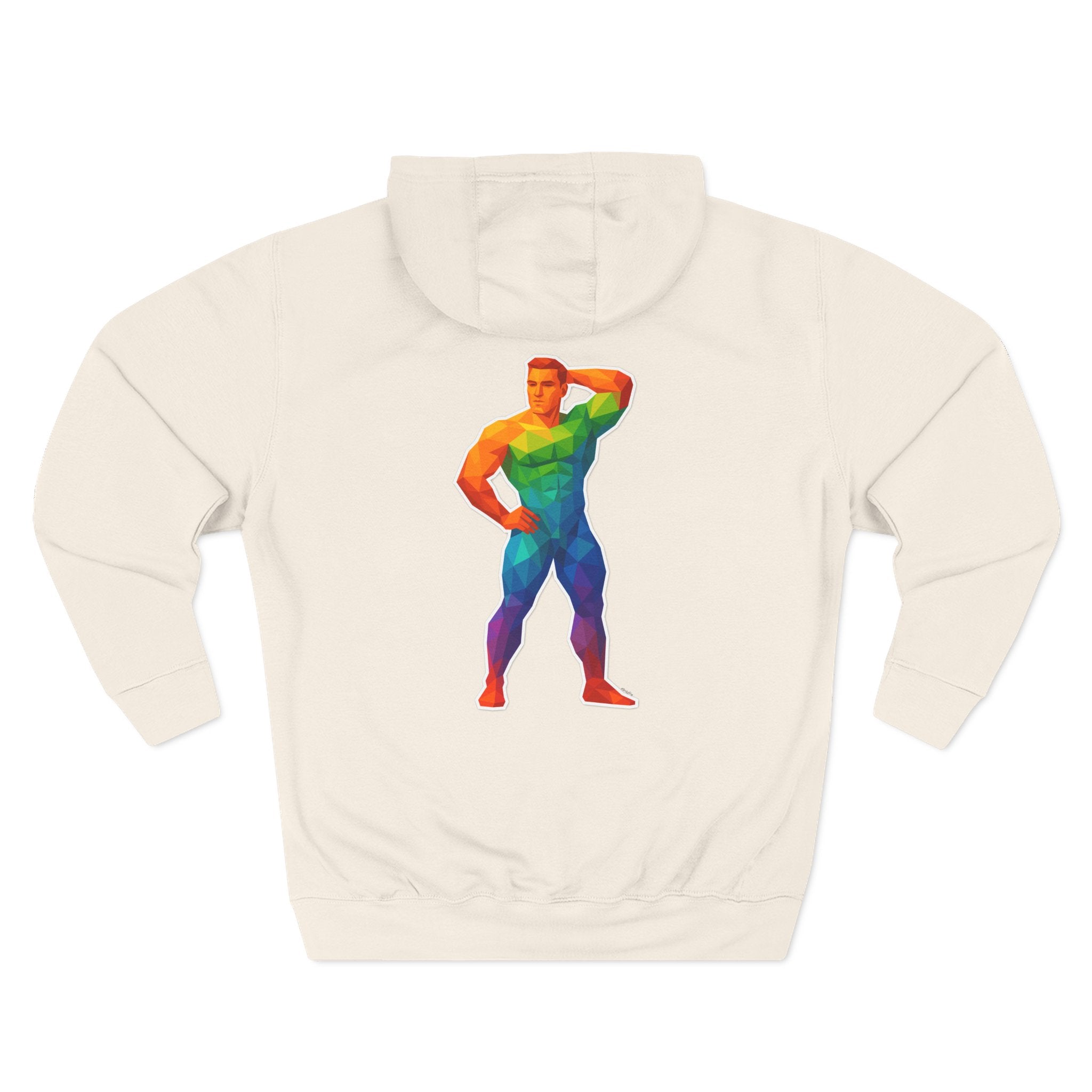 Geometric Pride Hunk - Three-Panel Fleece Hoodie